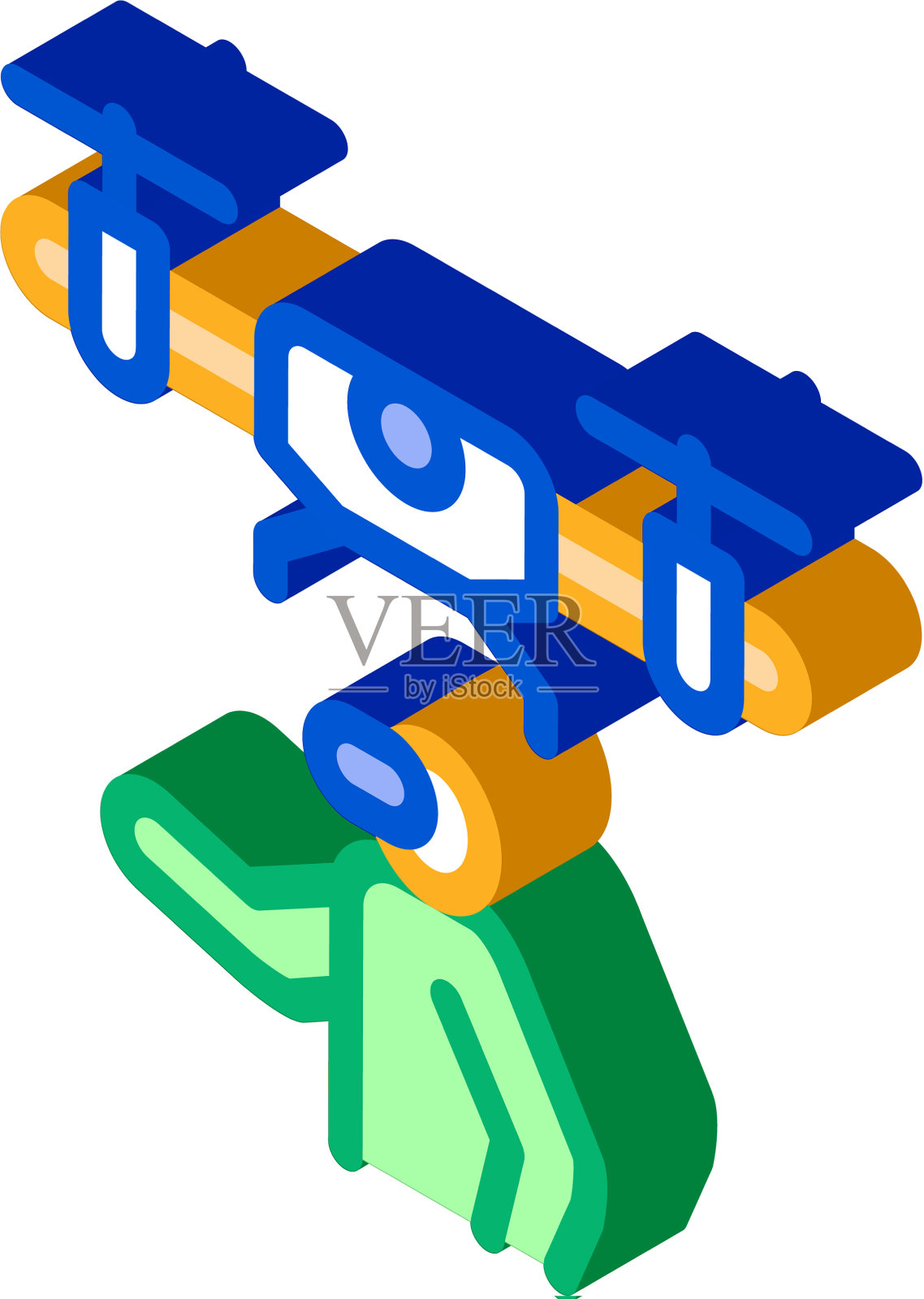 无人机vr眼镜遥控等距图标设计元素图片