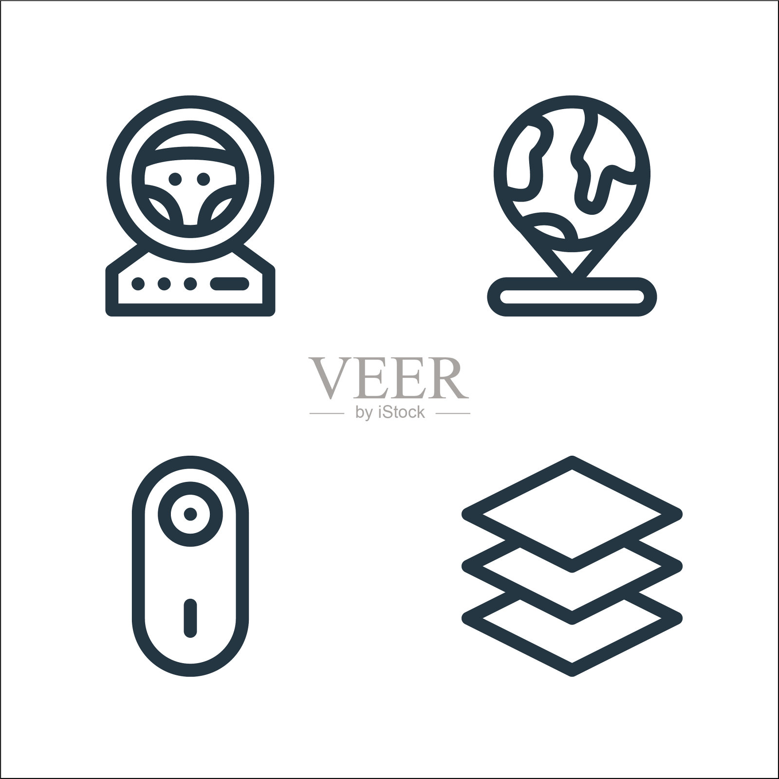 虚拟现实线图标线性设置质量图标素材