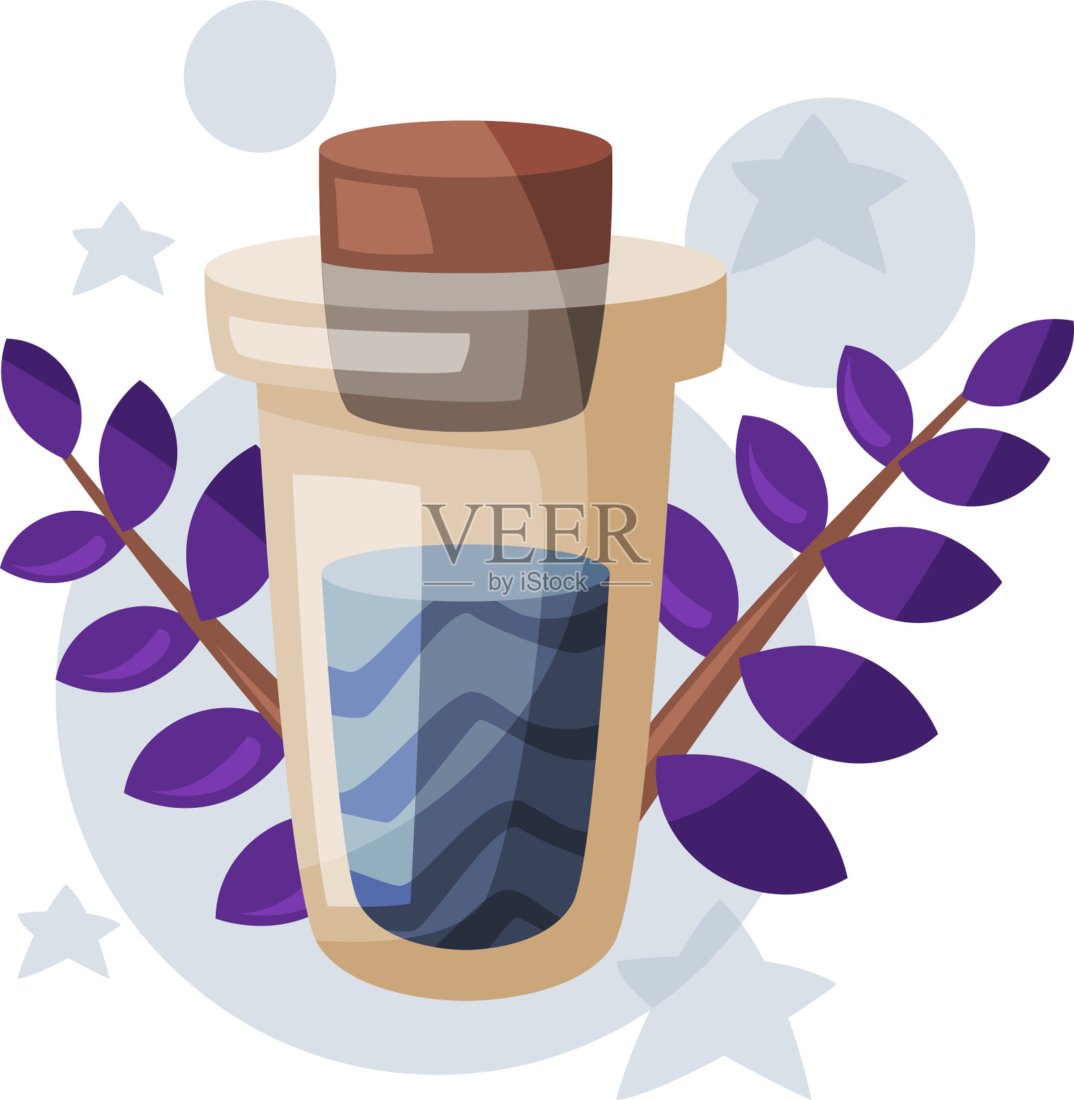 药水瓶玻璃烧瓶里装着快乐的液体设计元素图片