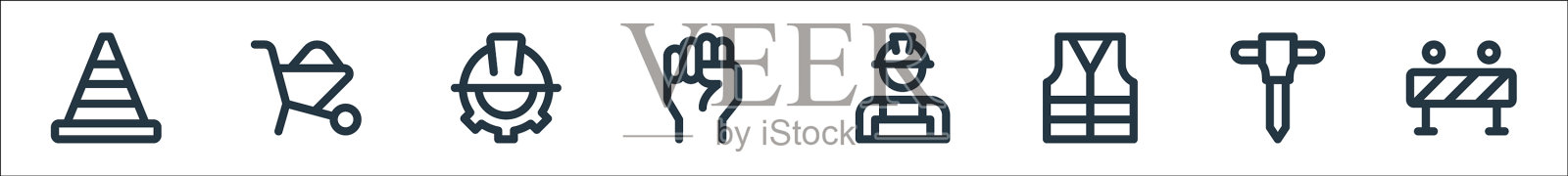 劳动节线图标线性集质量线集图标素材