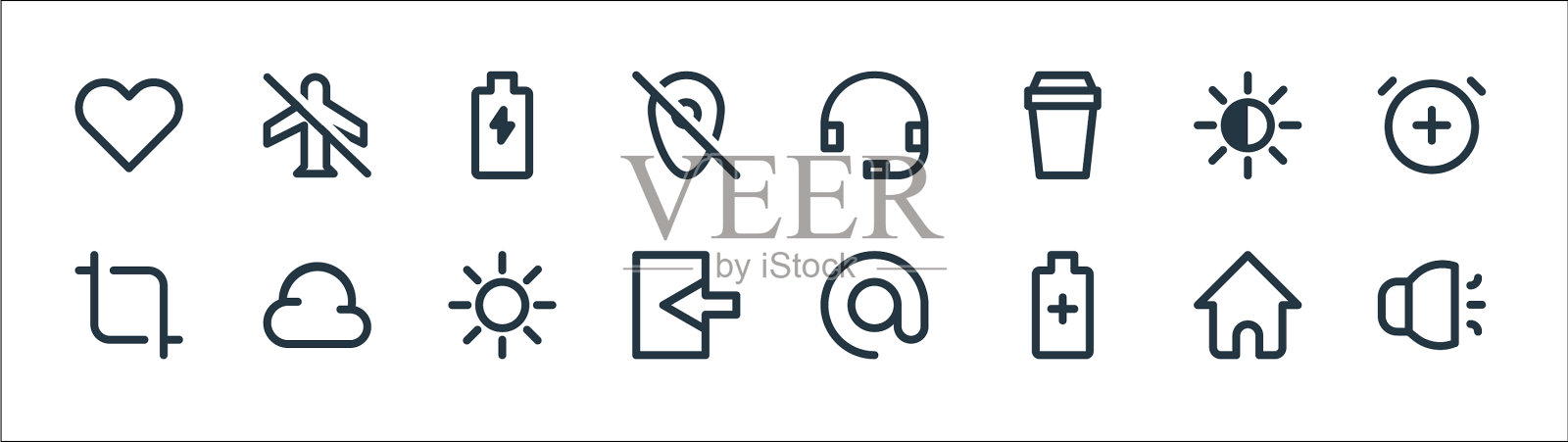 用户界面线图标线性设置质量线图标素材