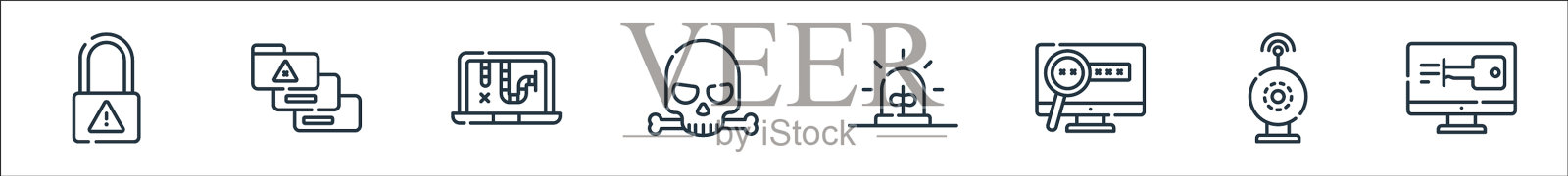 黑客线图标线性集质量线集图标素材