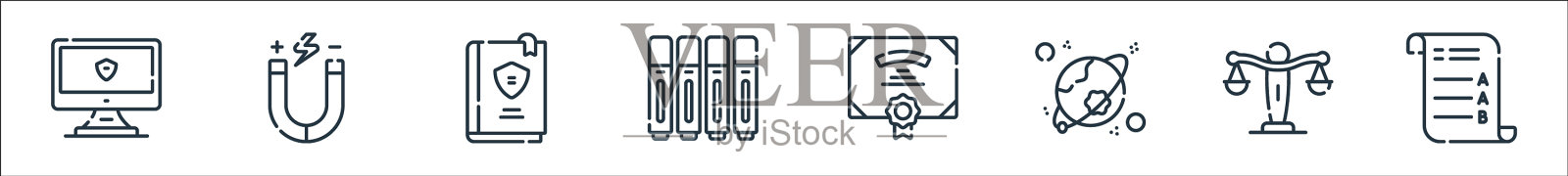 学院线图标线性集质量线集图标素材