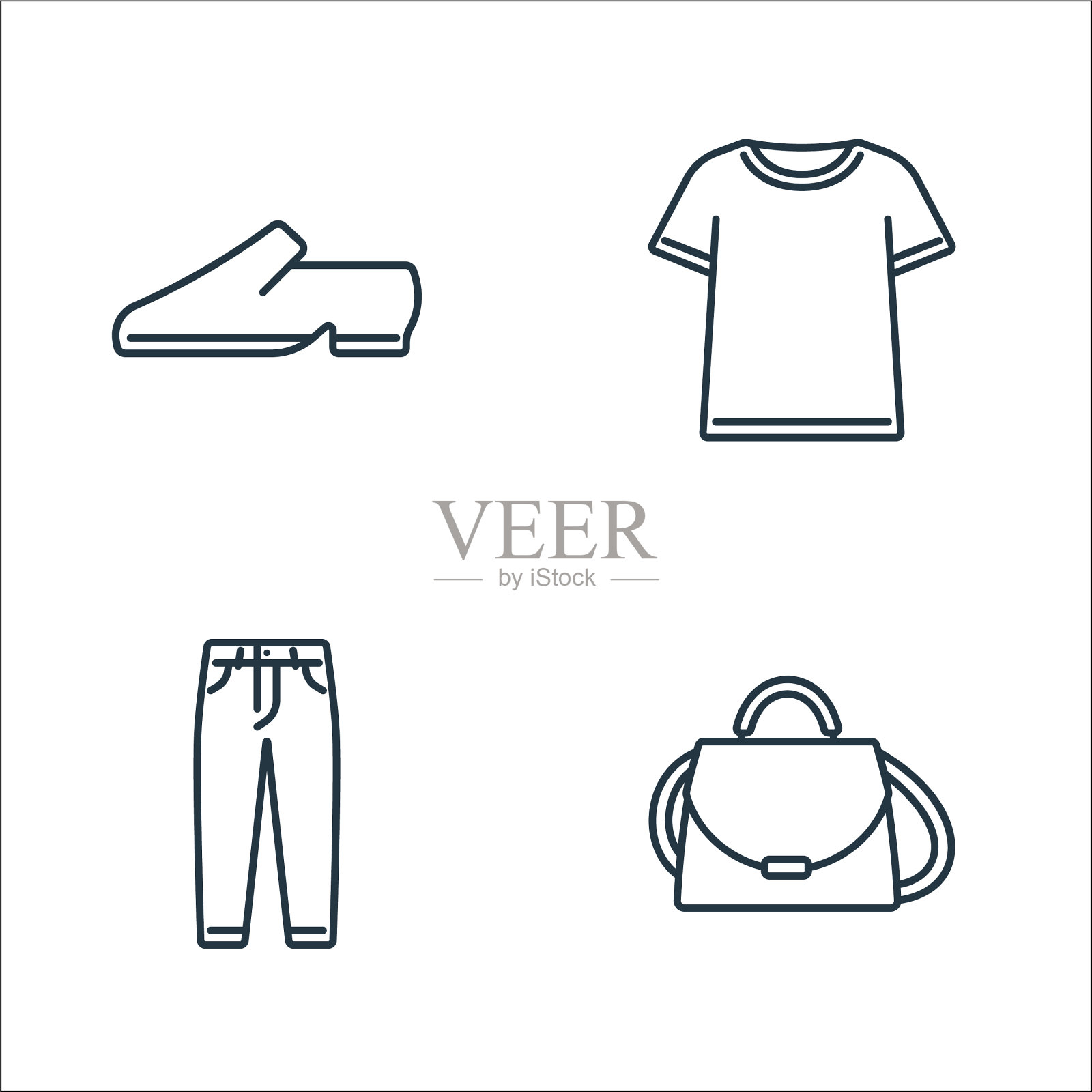 衣服和装备线图标线性集质量图标素材