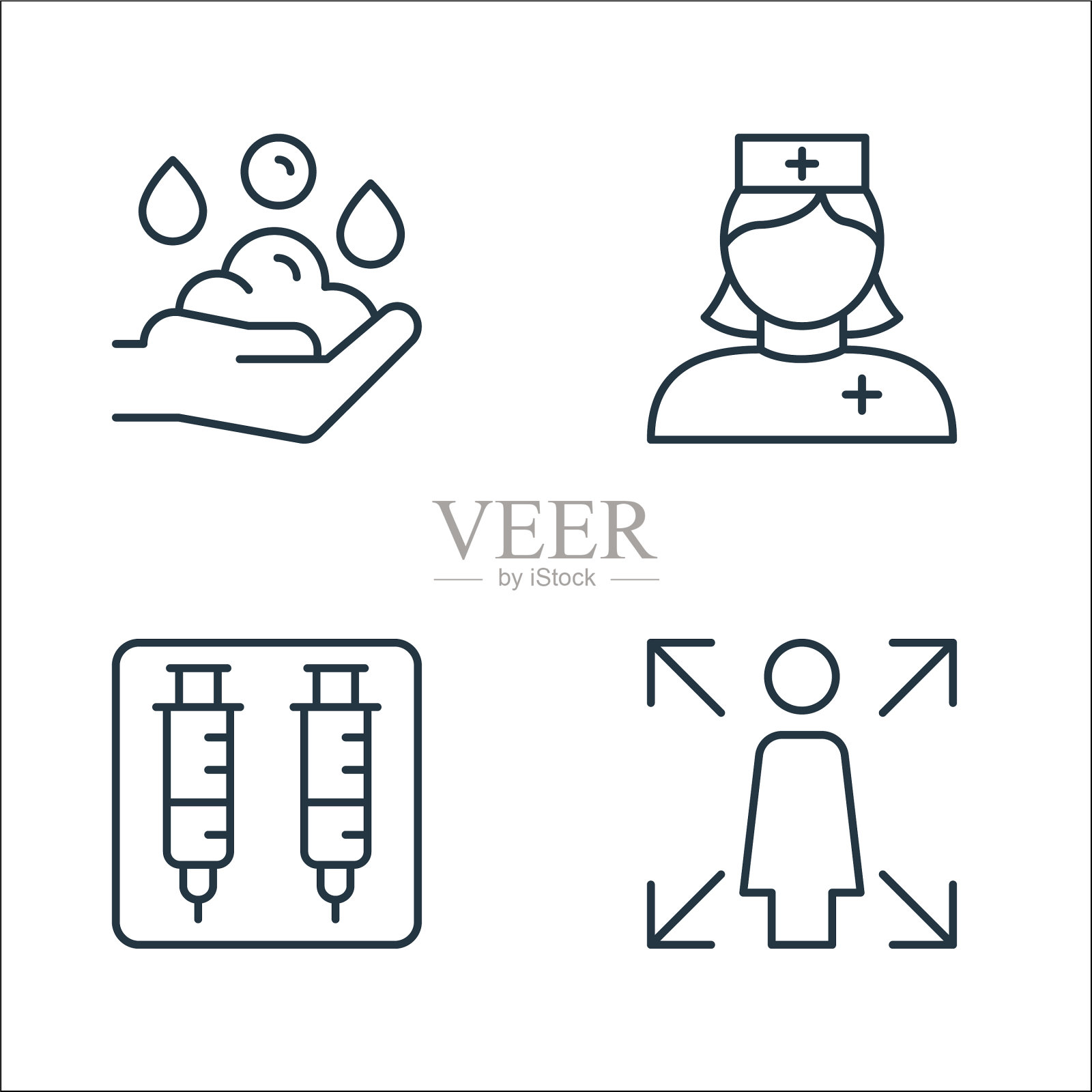 病毒线图标、线性集、质量线集等图标素材