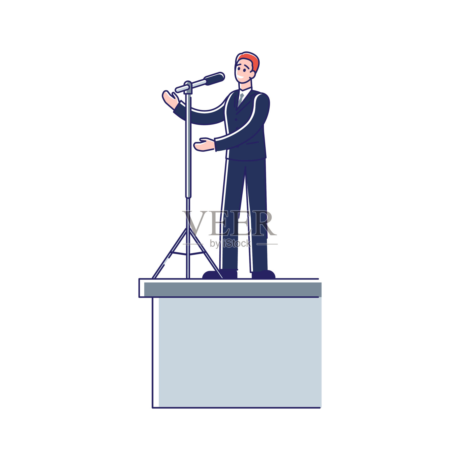 演讲者从论坛报商人的演讲设计元素图片