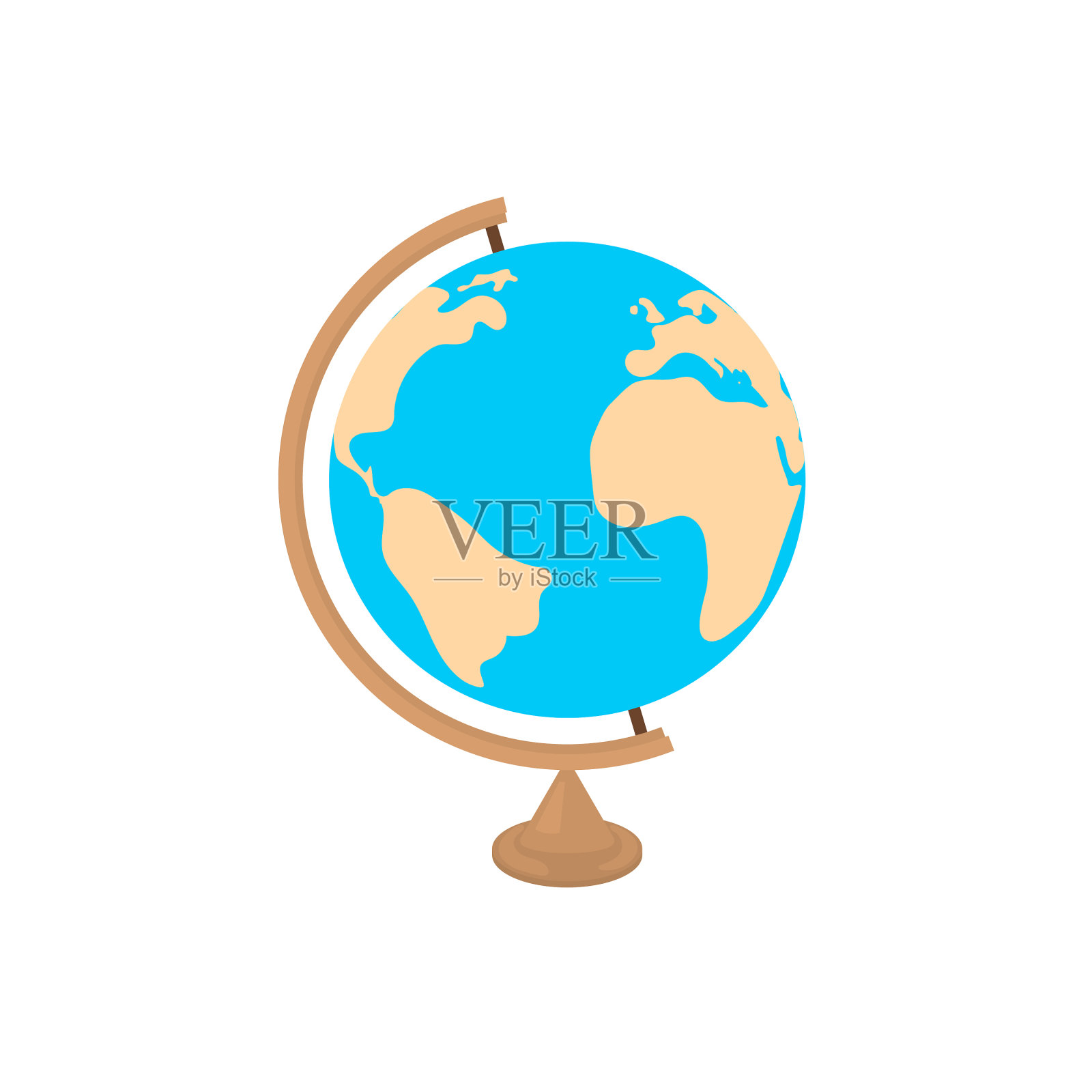 孤立的学校地球灯图标上的白色背景设计元素图片