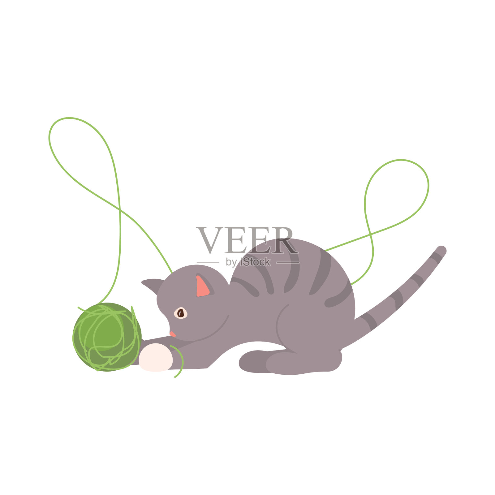 有趣的灰色的猫设计元素图片