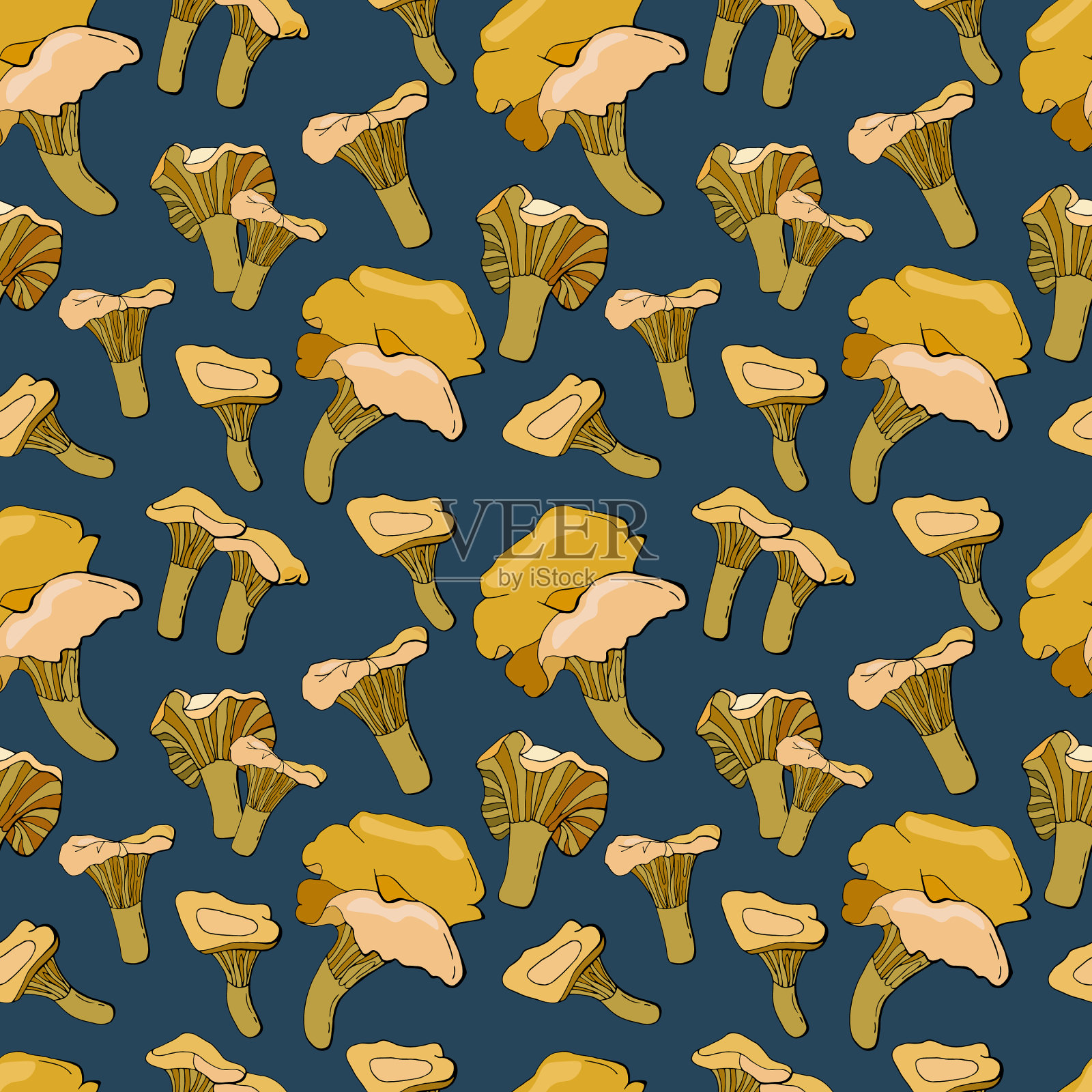 划船无缝模式鸡油蝶插画图片素材