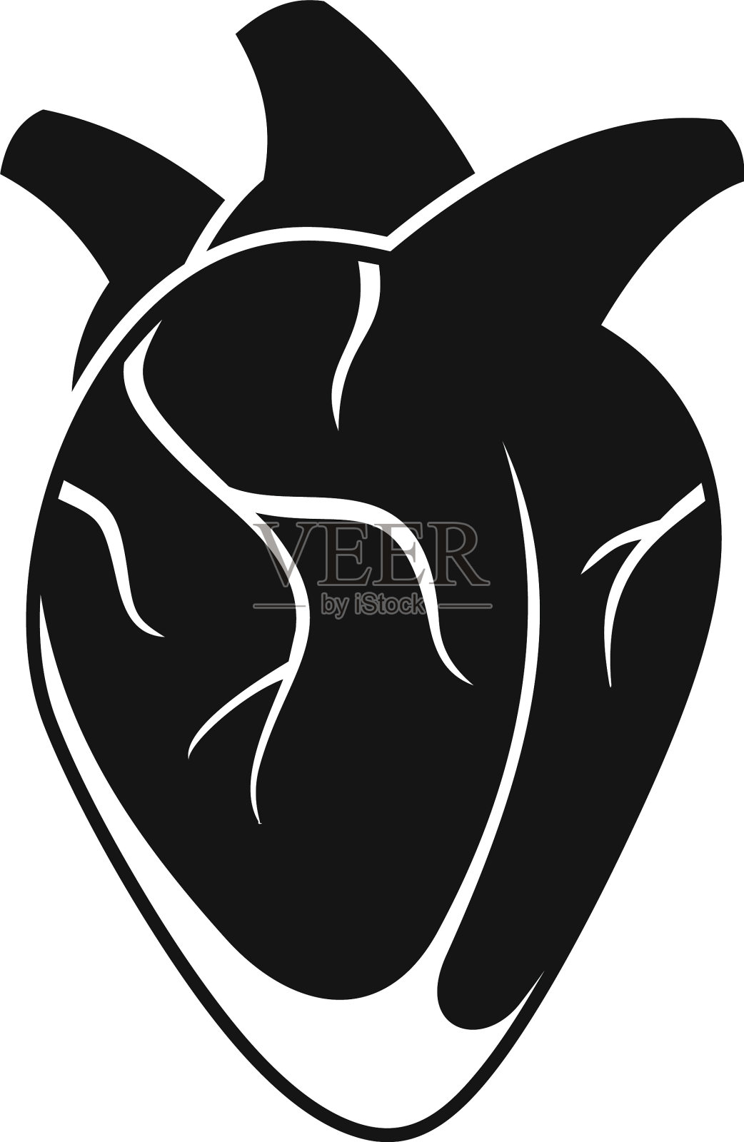 器官人体心脏图标简约风格设计元素图片