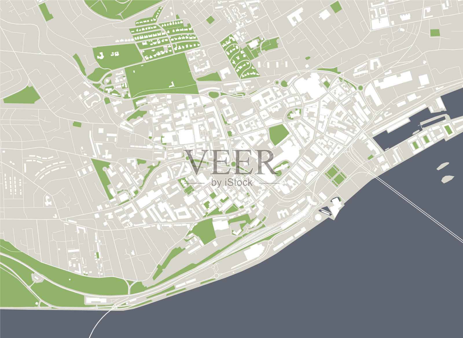 地图城市邓迪苏格兰英国插画图片素材