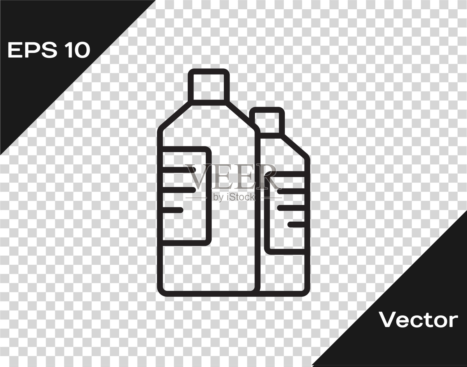 用于洗衣粉的黑线塑料瓶插画图片素材