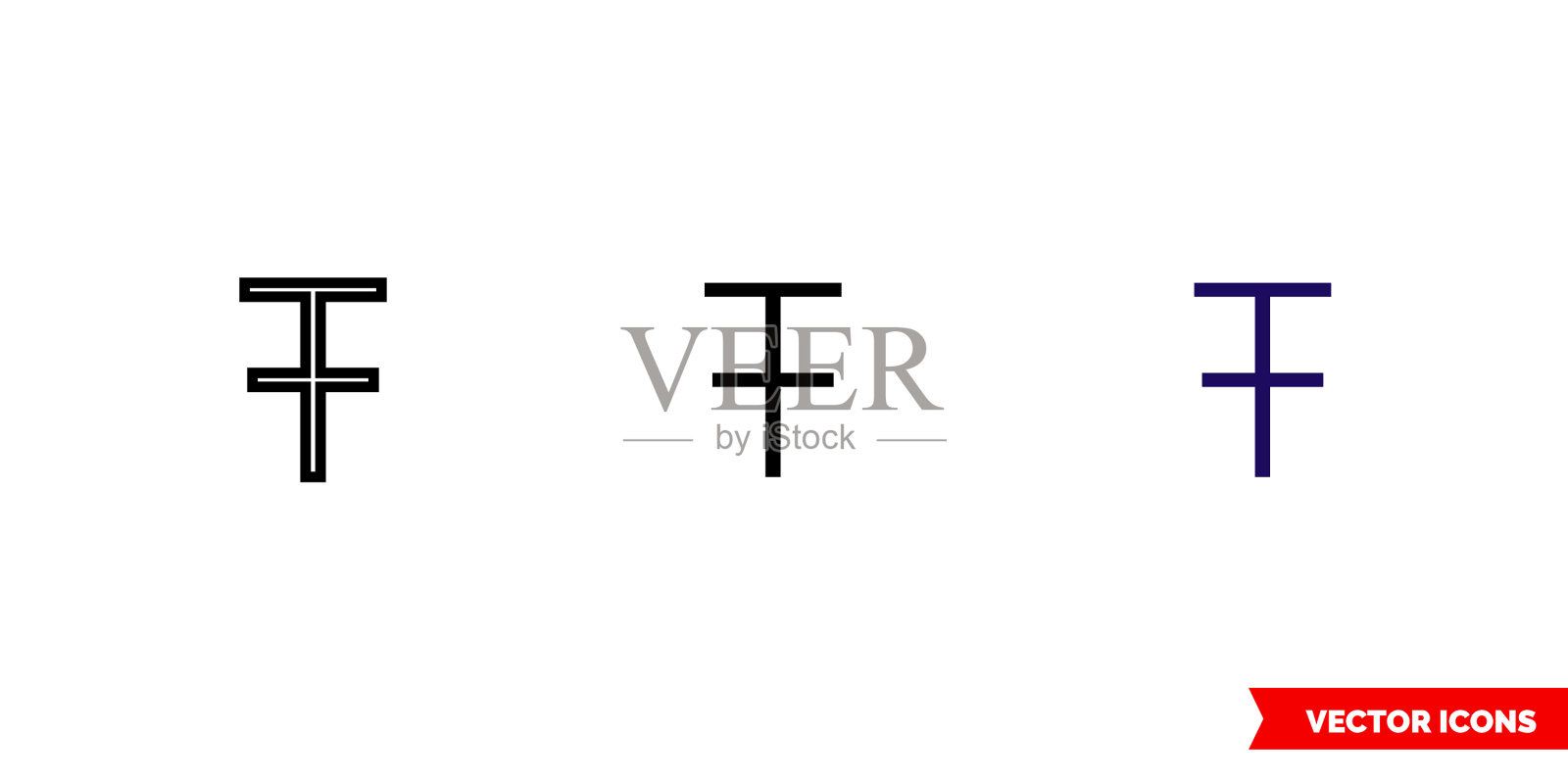 Strikethrough图标3种类型孤立插画图片素材