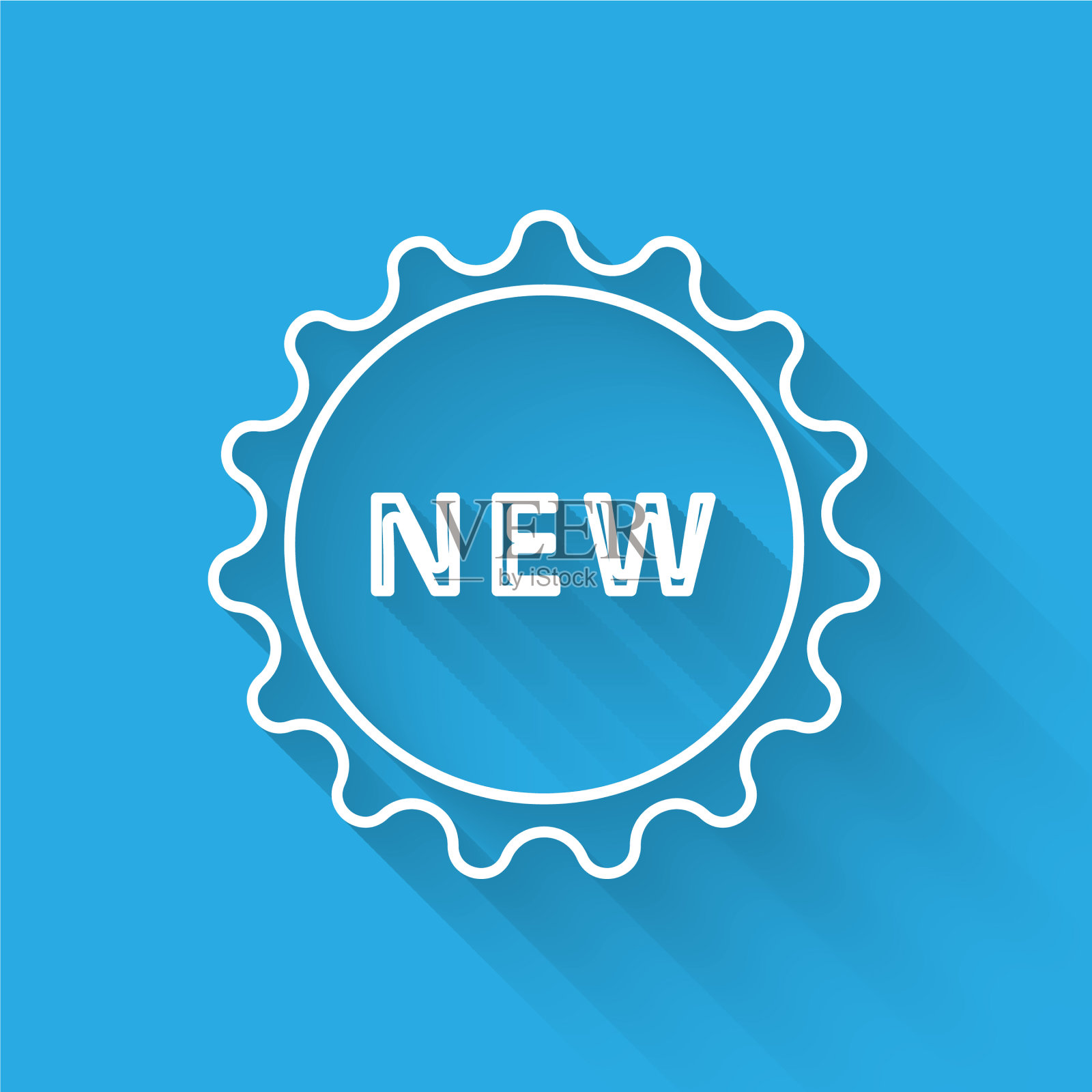 白色线价格标签与铭文新图标插画图片素材