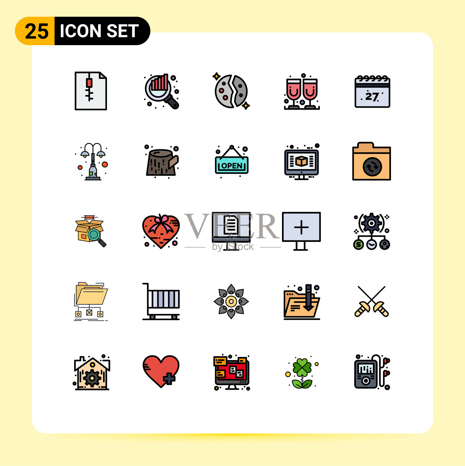 填充线平色包25通用插画图片素材