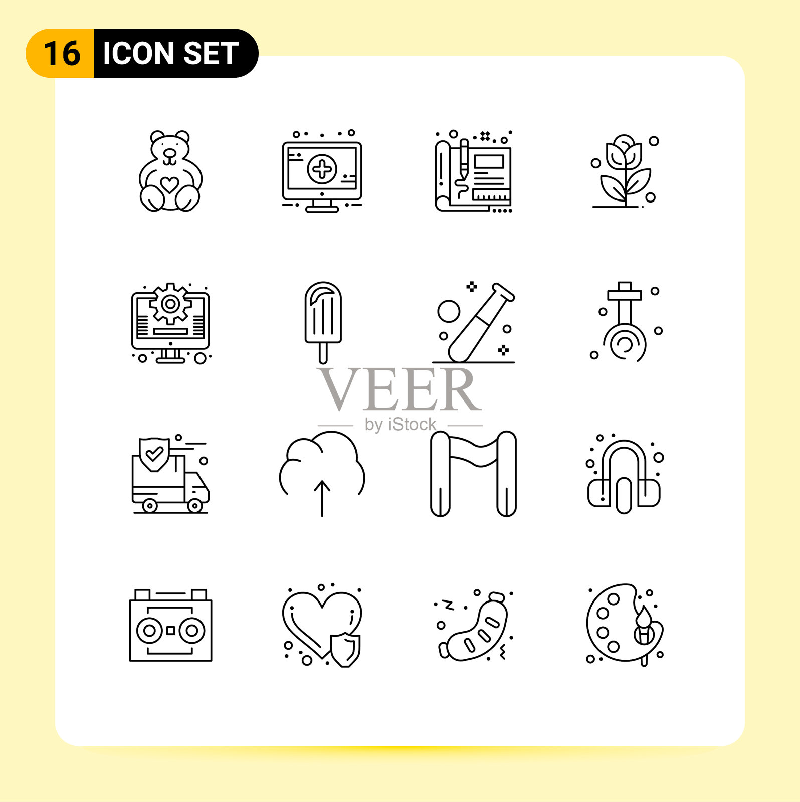 大纲包16通用符号营销插画图片素材