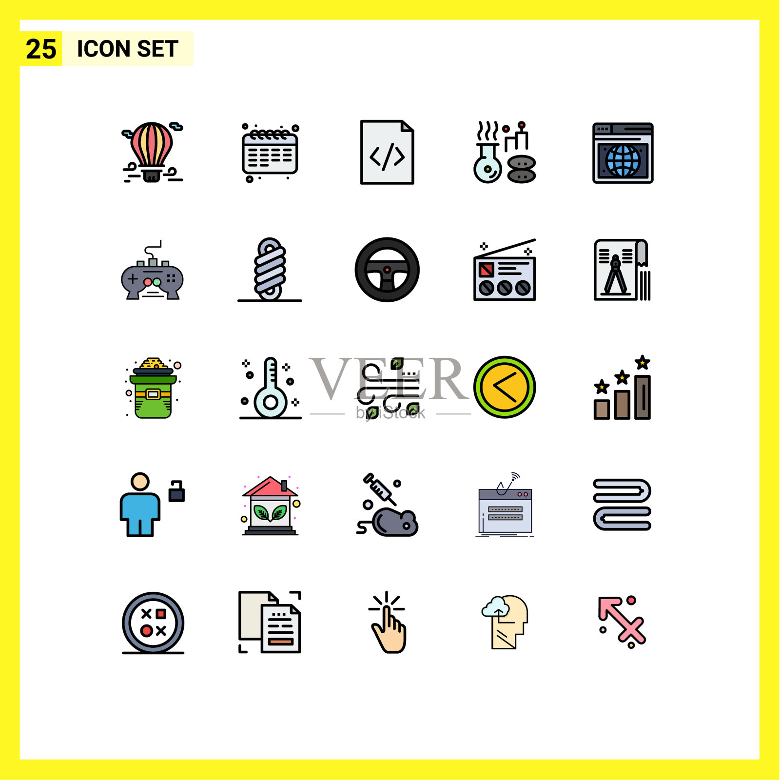 25组填线平色标志和插画图片素材