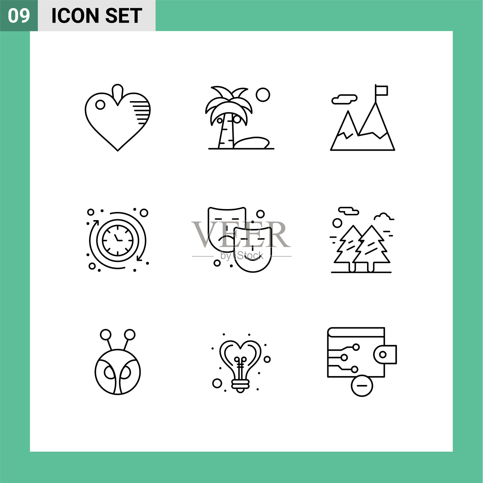 9 .用户界面轮廓包现代标识和插画图片素材