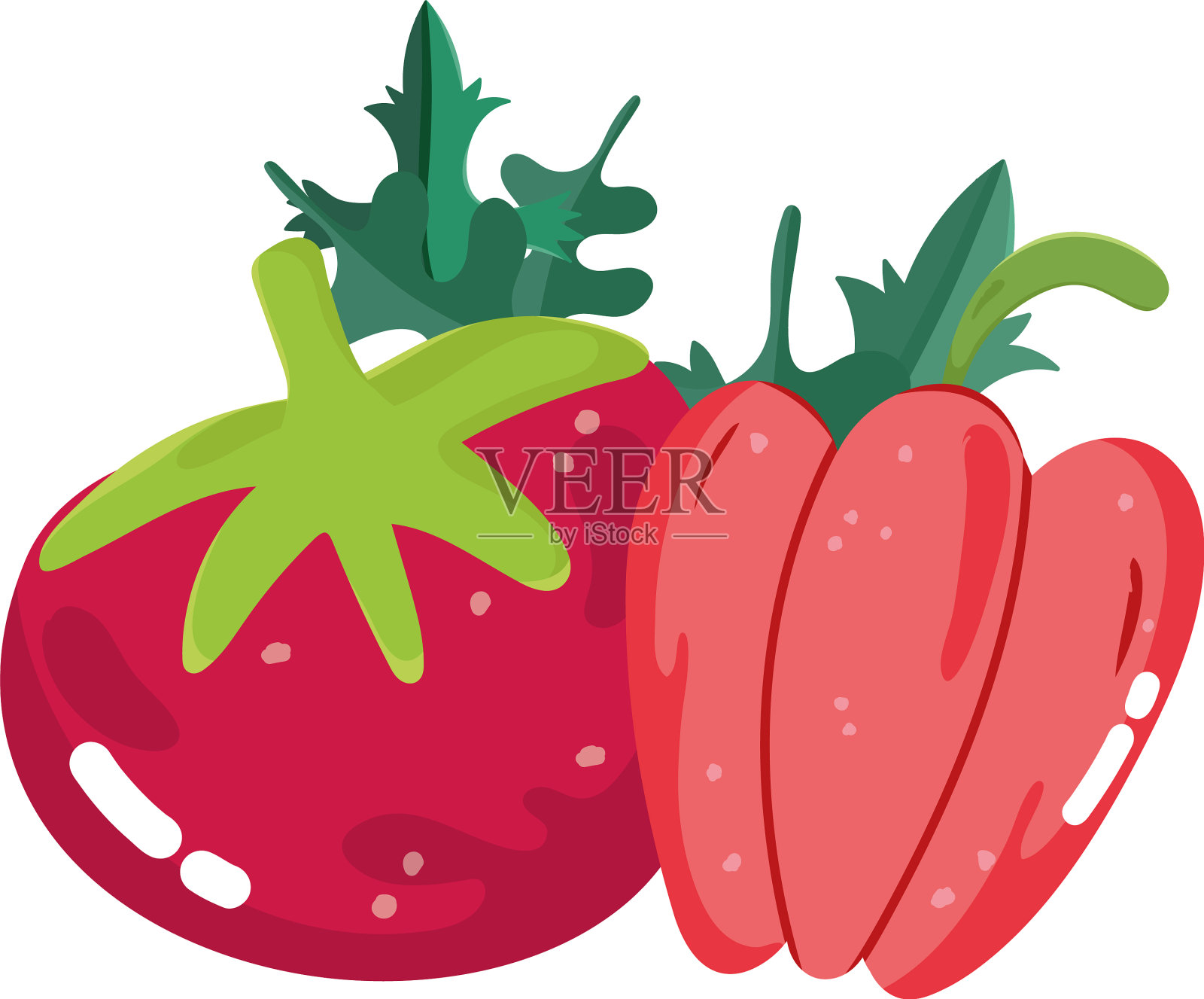 食物成分菜单新鲜卡通蔬菜设计元素图片