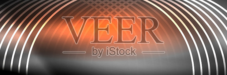 闪亮的霓虹灯线条，条纹和波浪技术插画图片素材