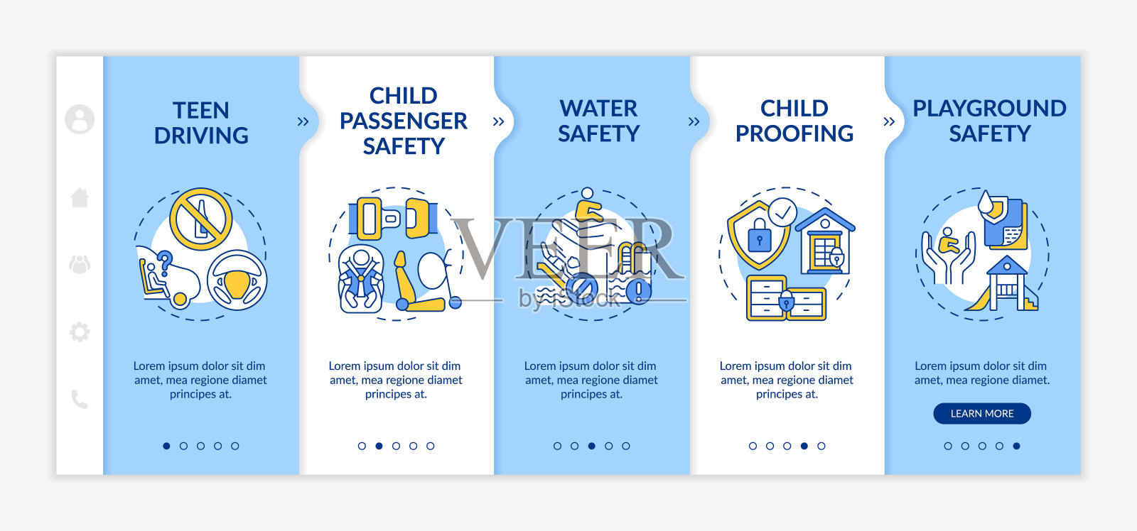 儿童安全上船矢量模板插画图片素材