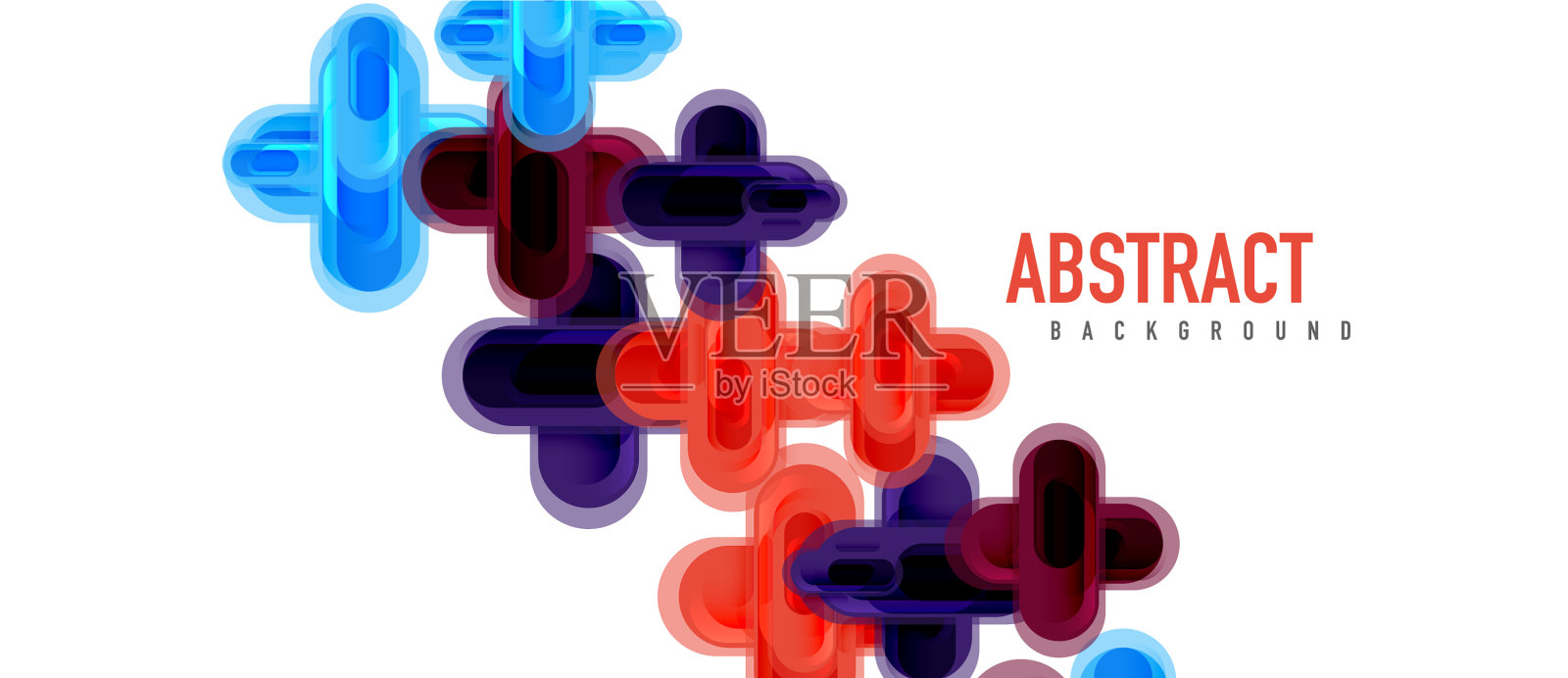 现代玻璃十字形抽象插画图片素材