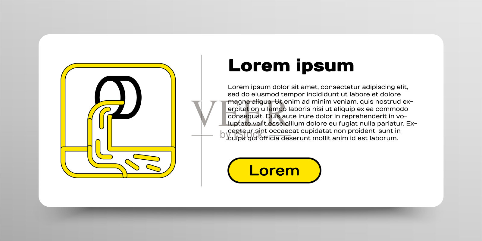 废水图标隔离在白色背景上。污水管。从管子里流出的液体流入河里。色彩斑斓的轮廓的概念。向量插画图片素材