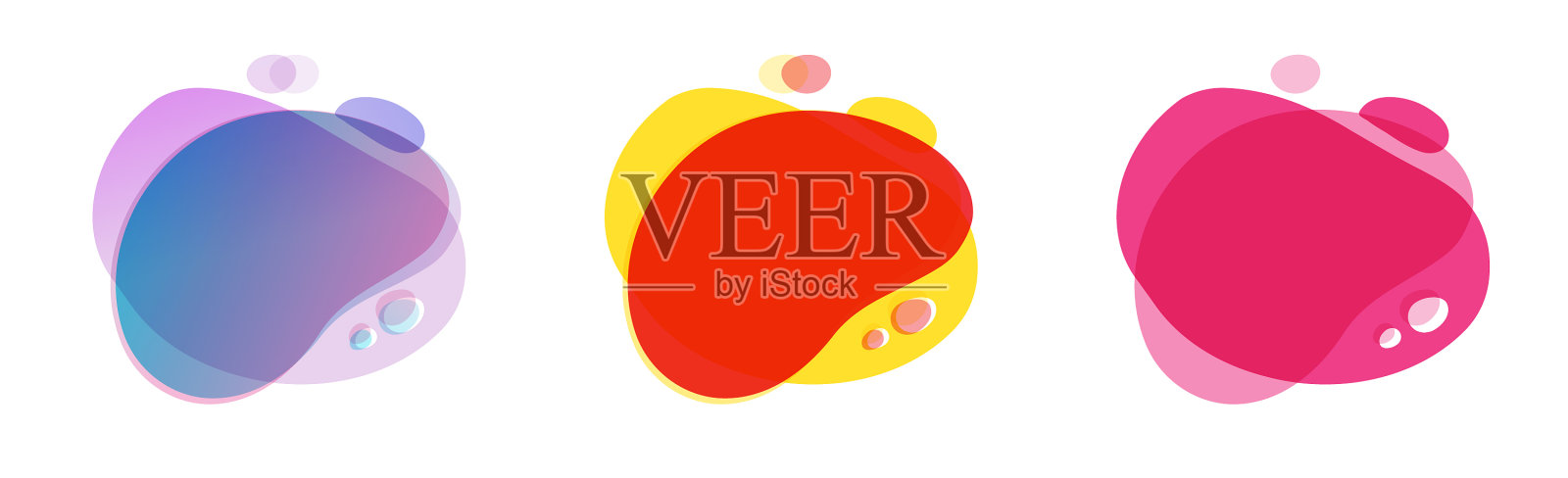 流体流体形状抽象元素鲜艳生动设计模板素材