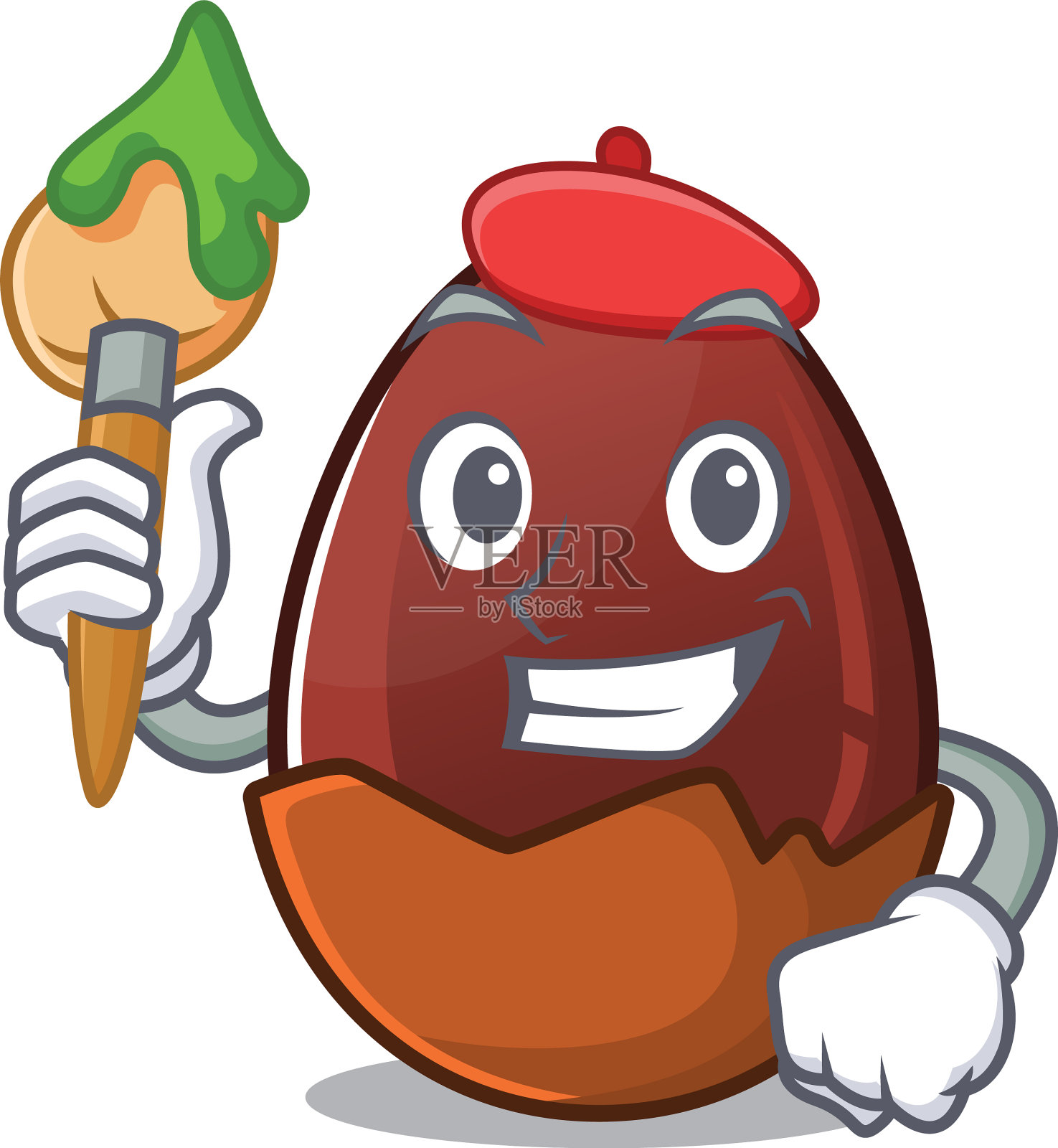 一个可爱的图片巧克力蛋作为一个艺术家插画图片素材