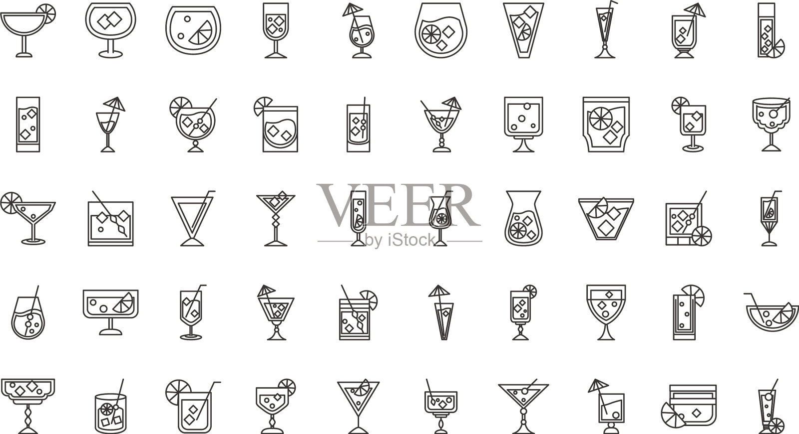 鸡尾酒图标白酒酒精饮料饮料插画图片素材