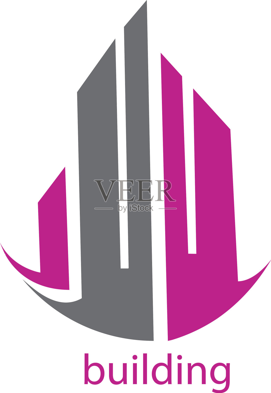 标志现代公寓办公建筑设计插画图片素材