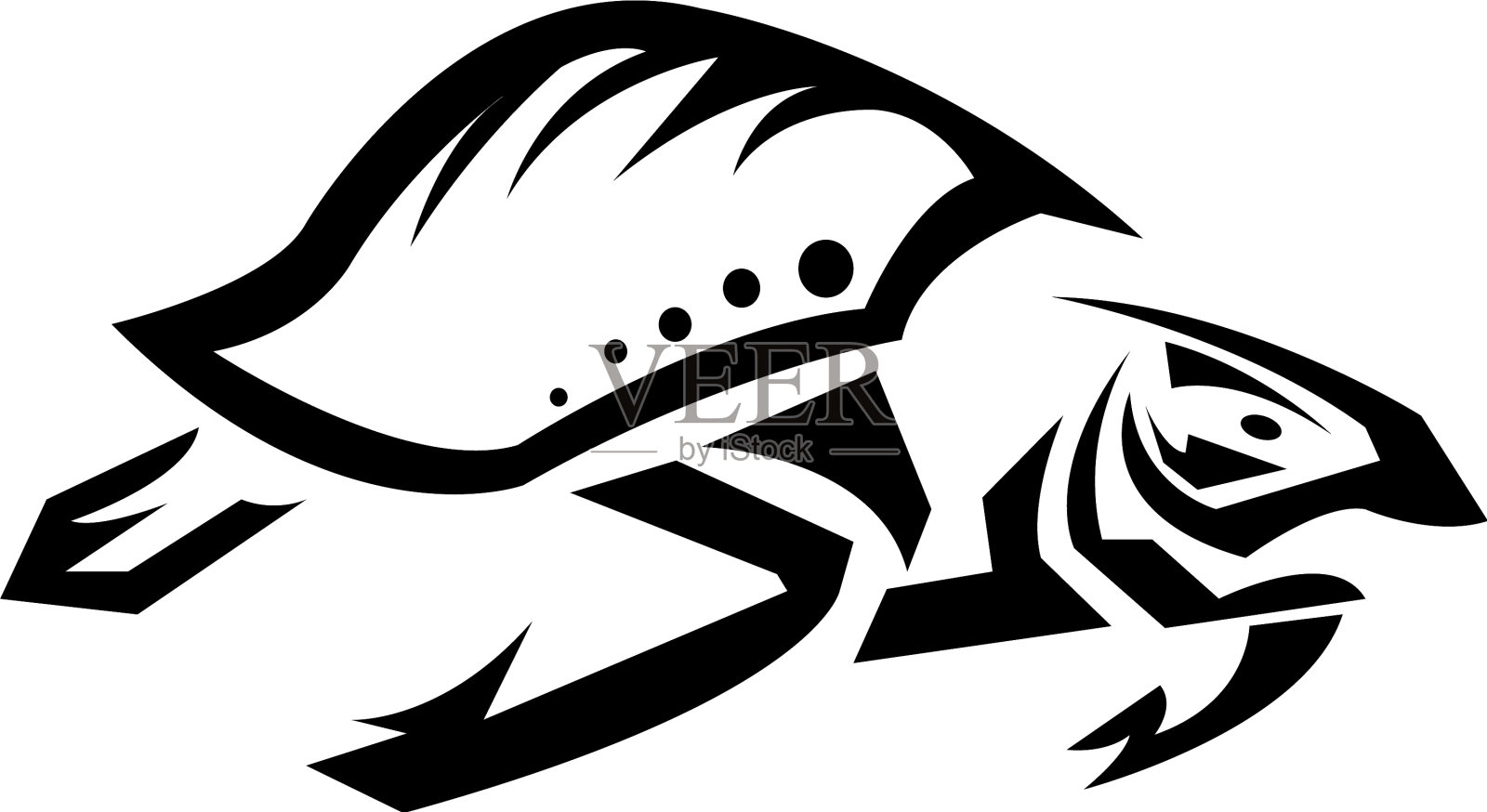 独特有趣的乌龟标志设计插画图片素材