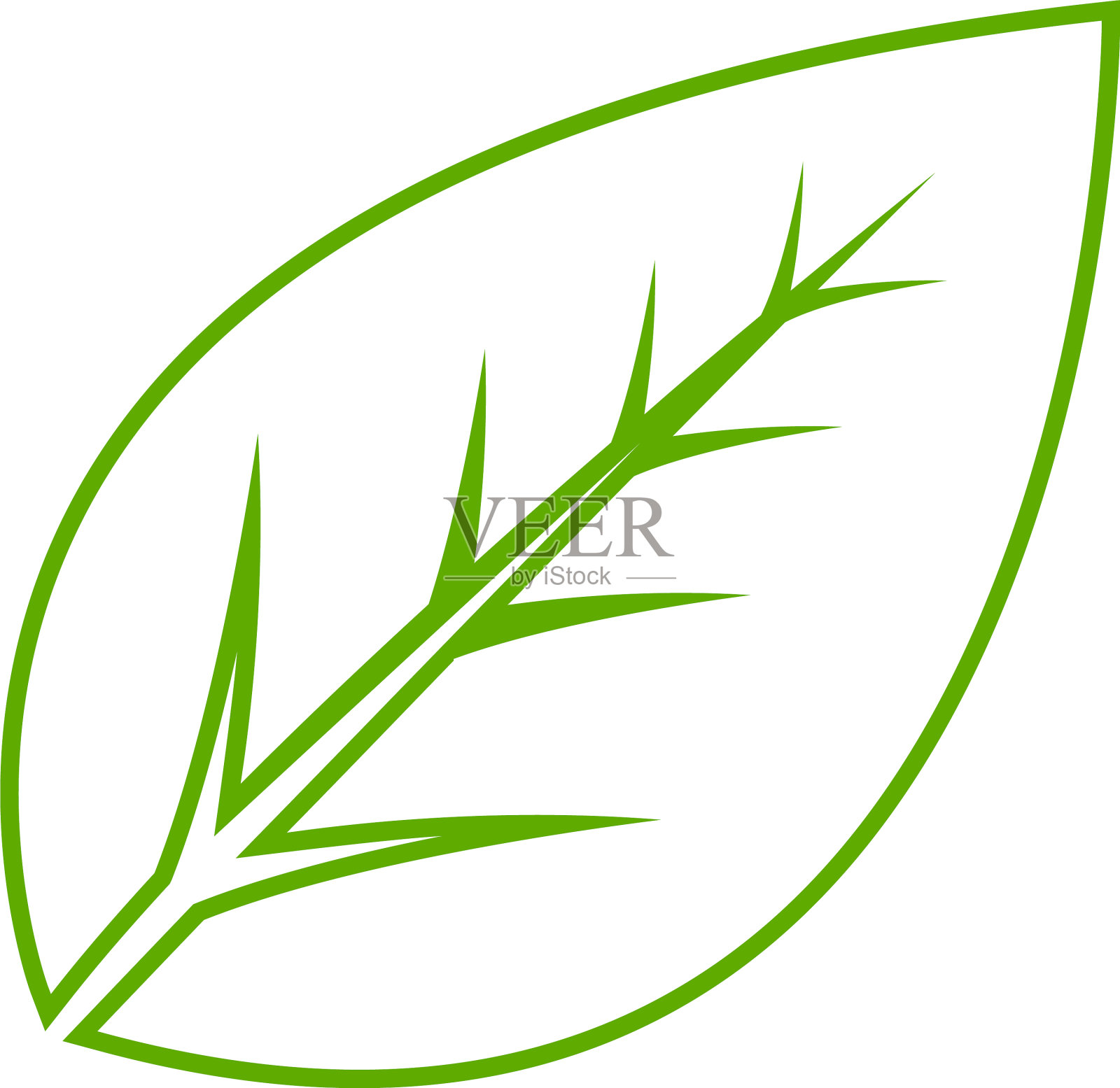 叶子图标标识设计模板孤立设计元素图片