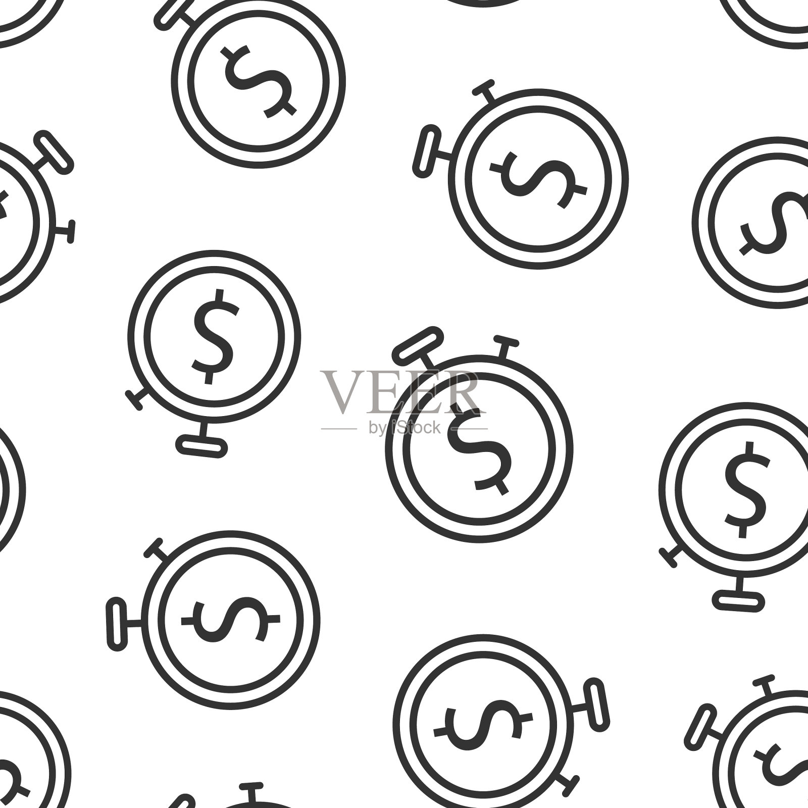 时间是金钱的图标在平面风格的时钟插画图片素材