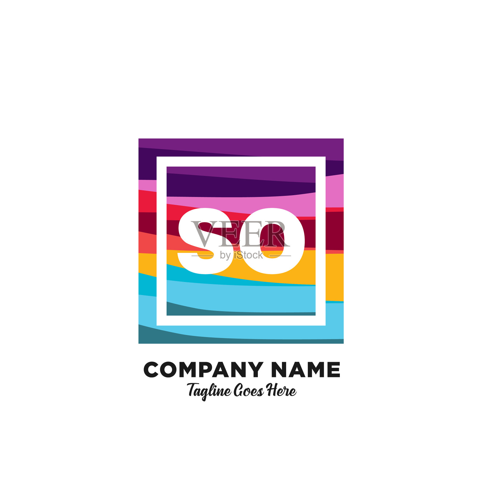 所以最初的标志与彩色模板插画图片素材