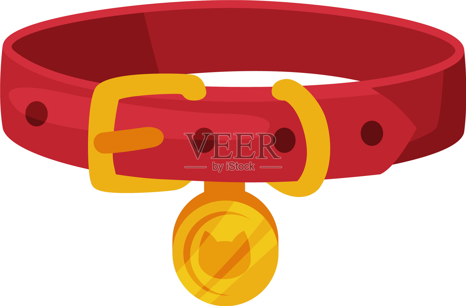 卡通风格的宠物猫项圈项链设计元素图片