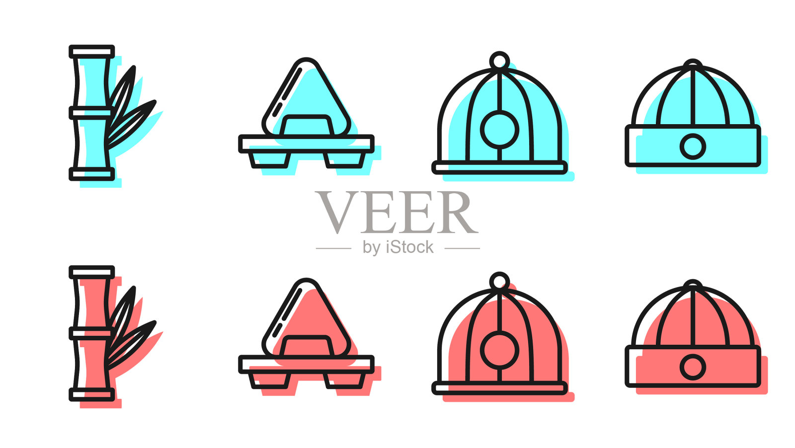 套线中国帽竹寿司上切图标素材