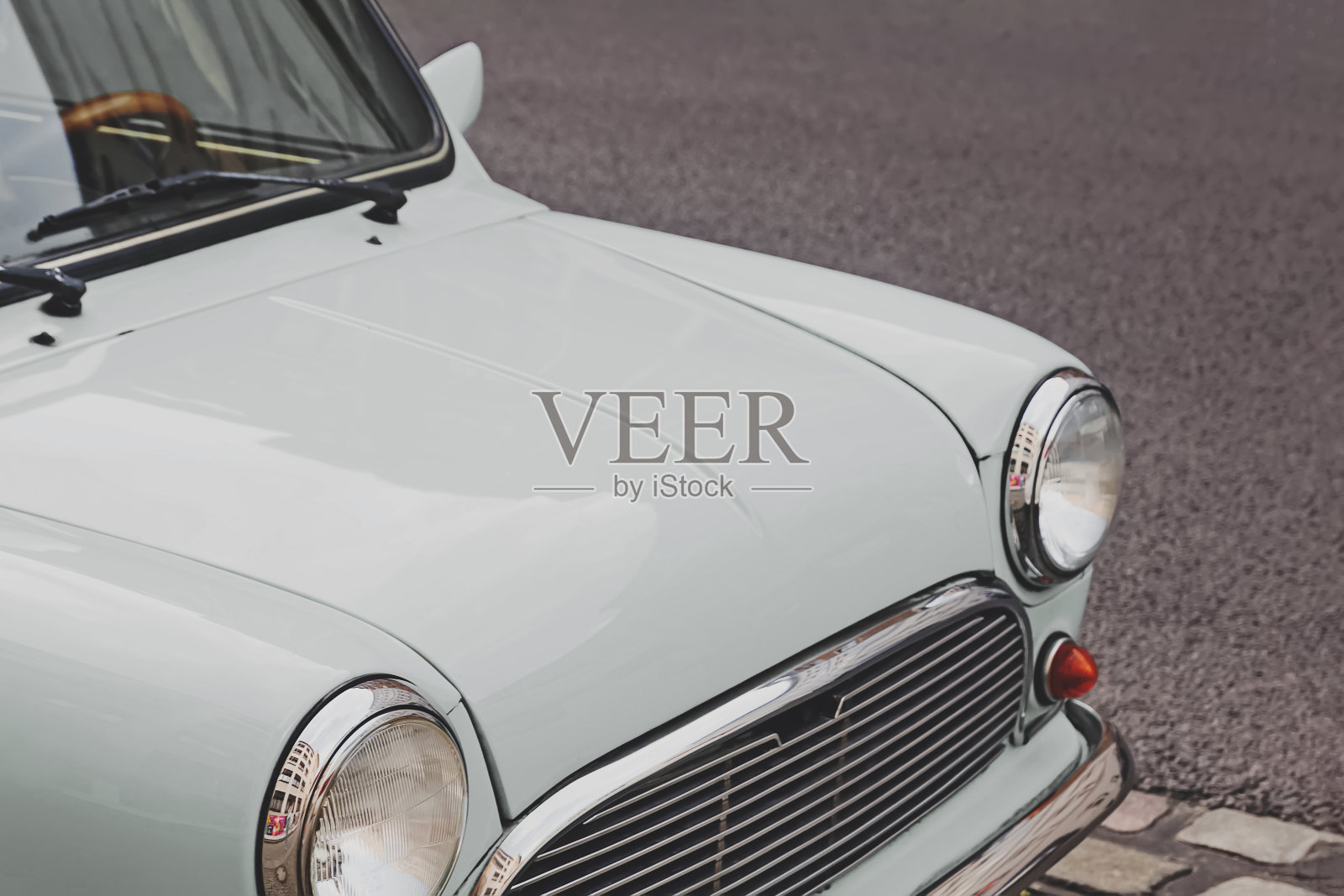 粉彩复古车的前部照片摄影图片