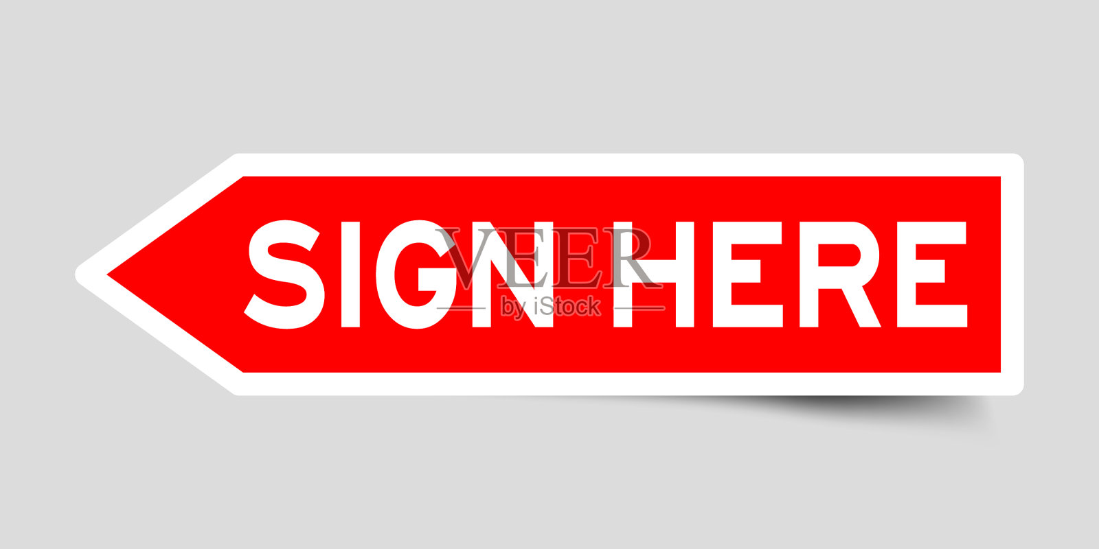 贴纸用红色箭头形状带字标志插画图片素材