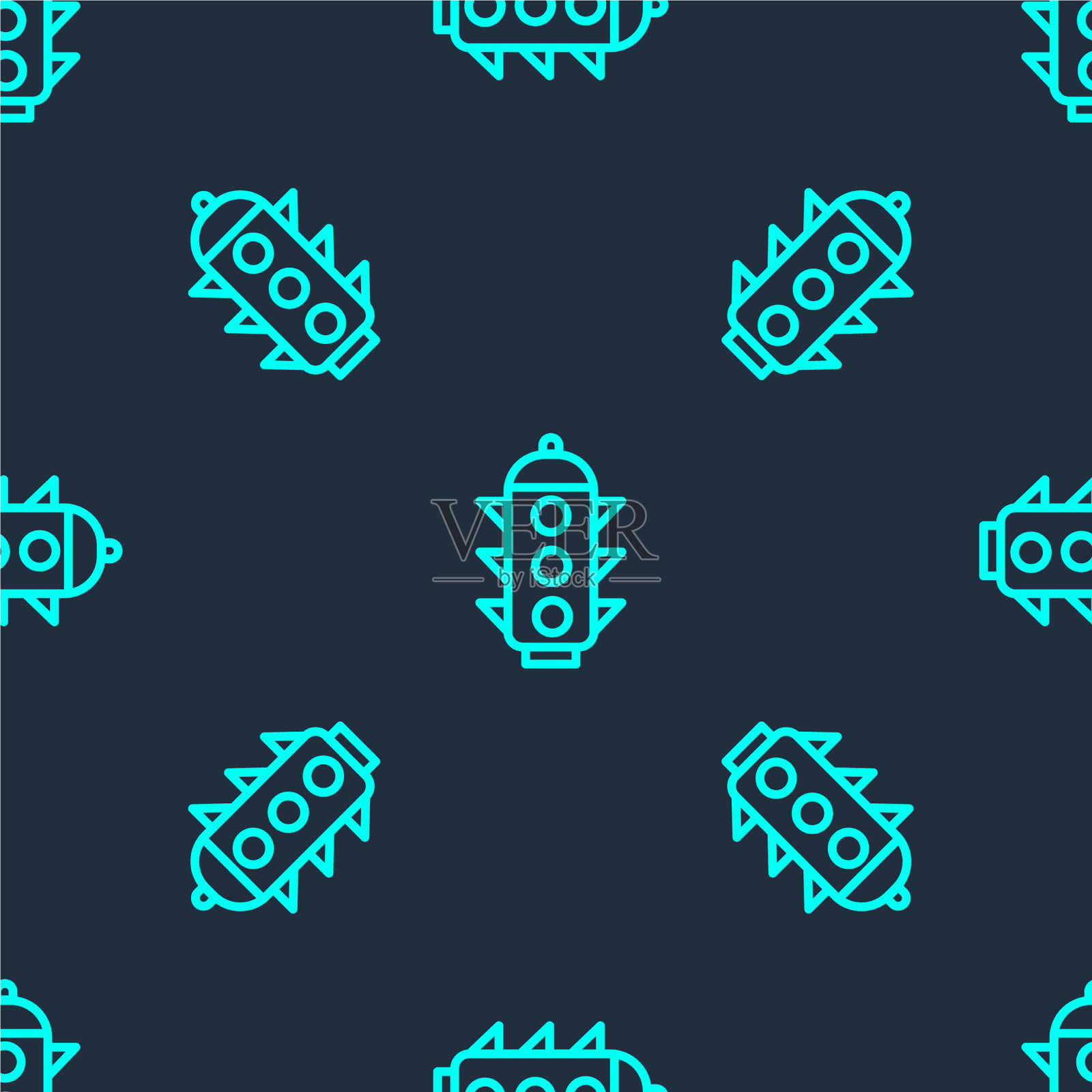 绿线交通灯图标隔离无缝插画图片素材