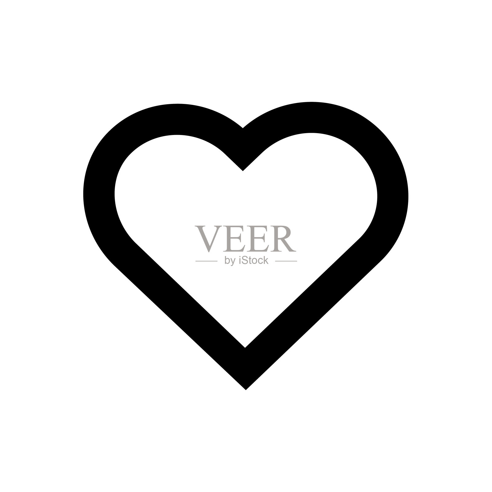 就像心形轮廓图标孤立在白色背景上插画图片素材