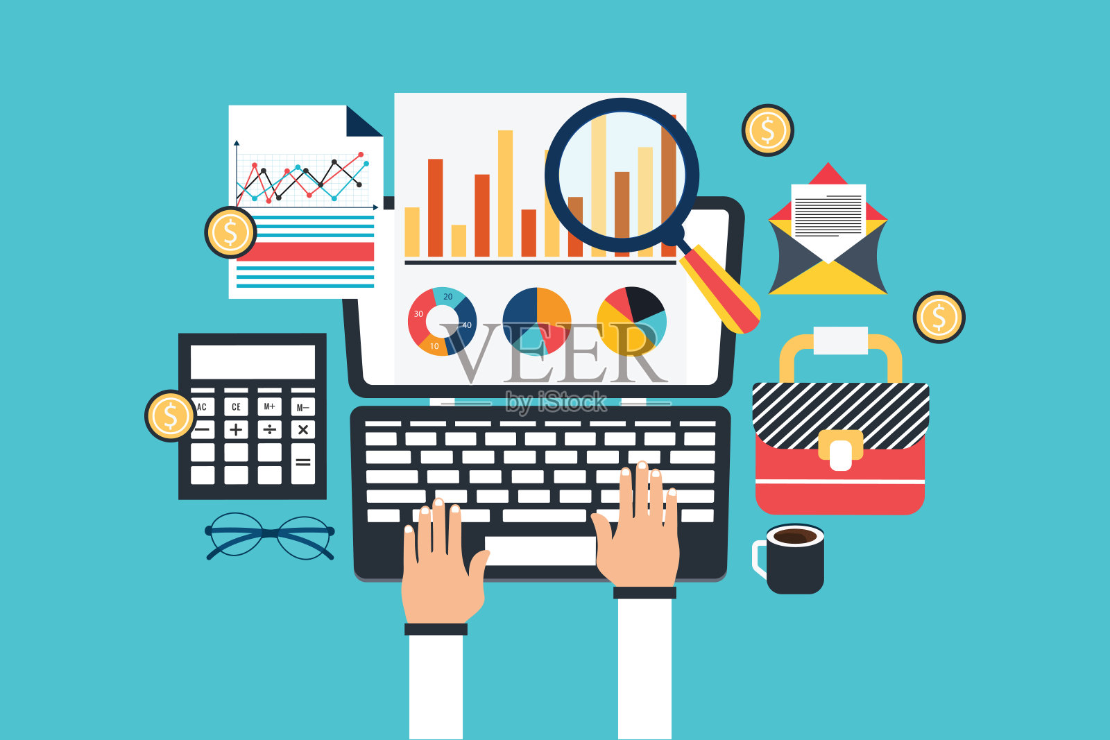 企业管理的概念插画图片素材