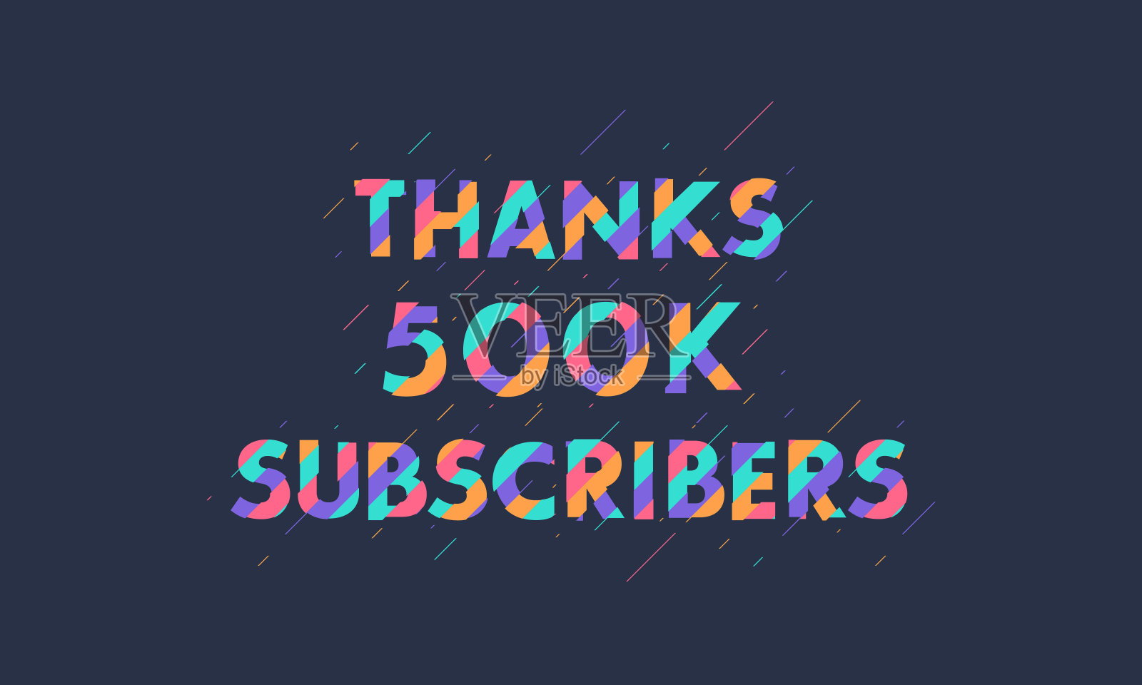 感谢50万订阅者，50万订阅者庆祝现代多彩的设计。插画图片素材