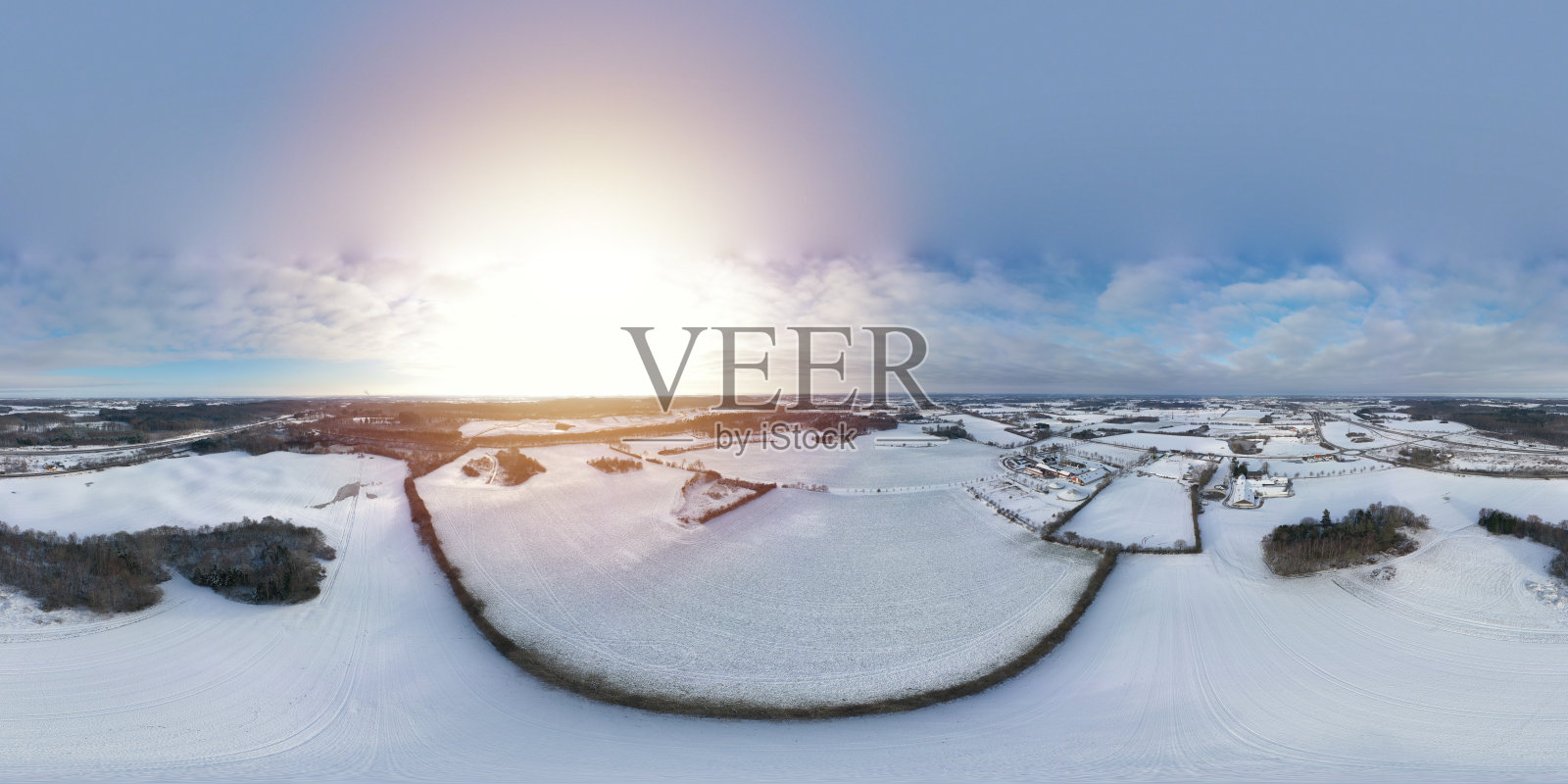 全景冬季景观与雪照片摄影图片