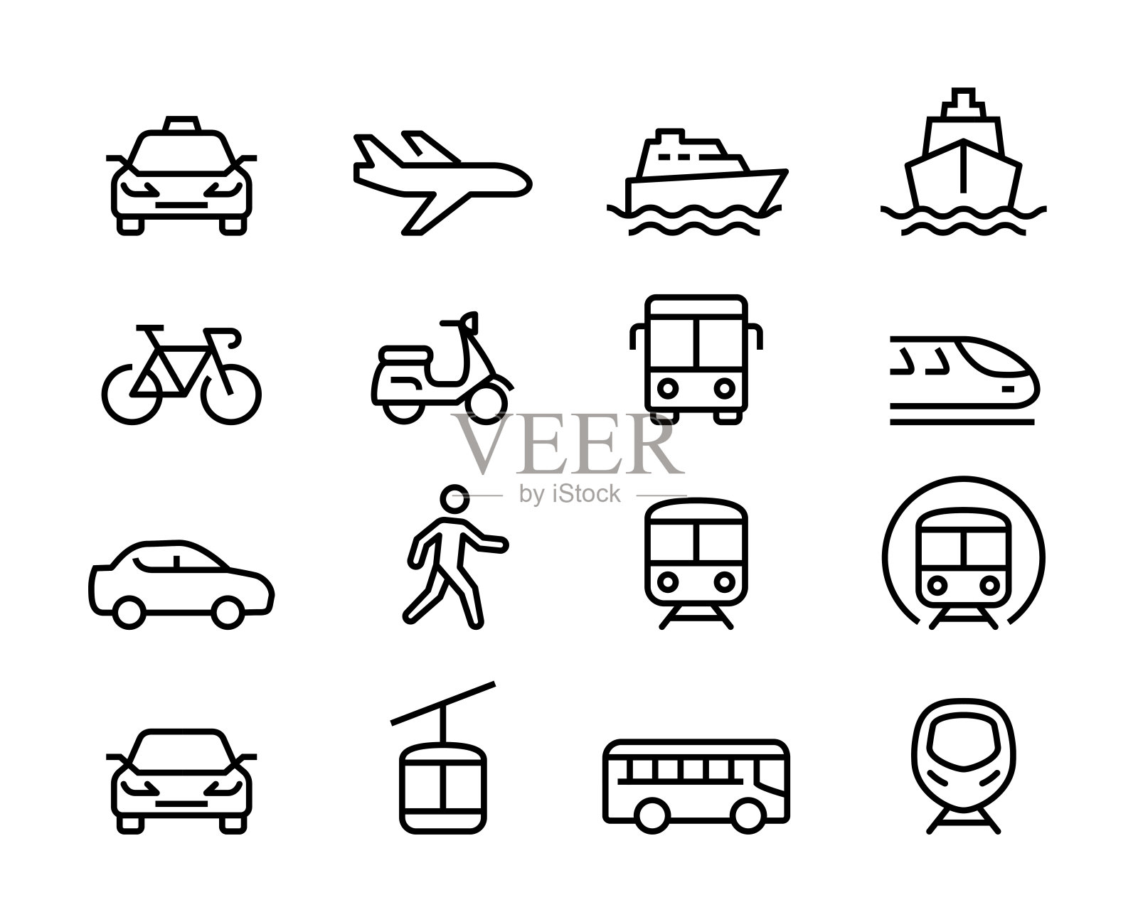 交通旅行图标集图标素材