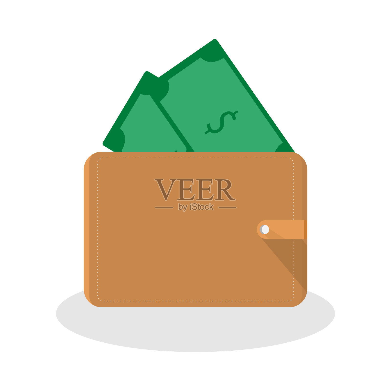 钱包和金钱矢量设计插画图片素材