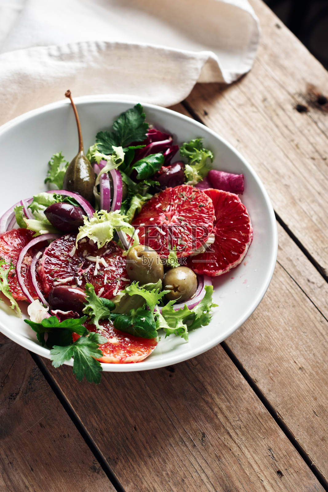 西西里岛的橙色沙拉。照片摄影图片