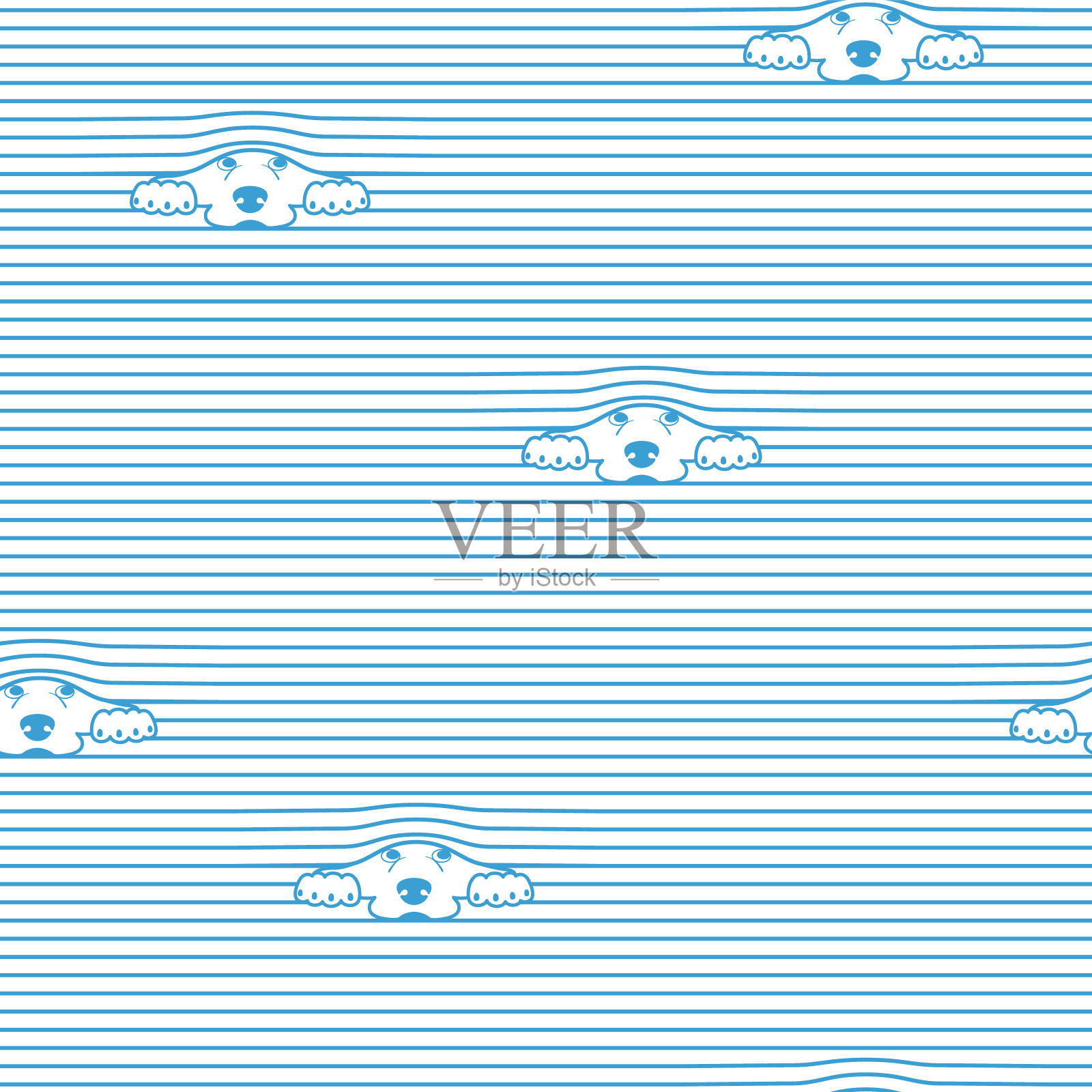 狗纹与横纹组合图案，插画图片素材