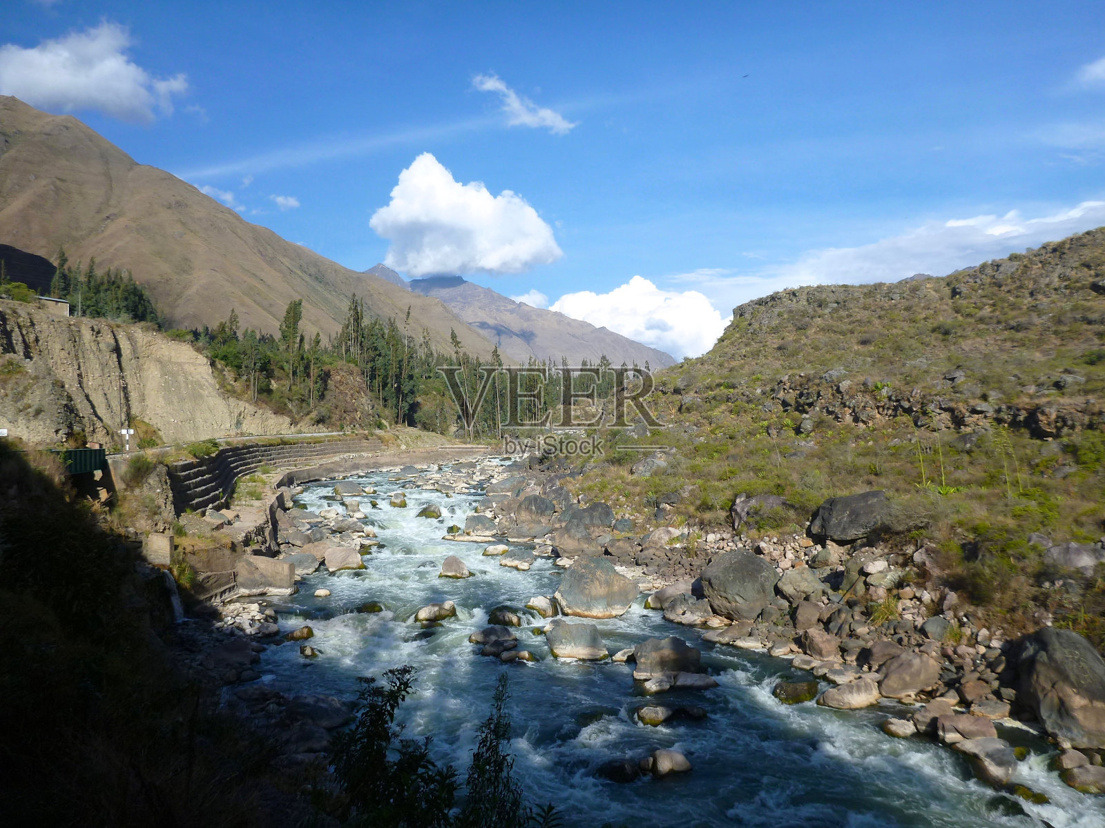 马丘比丘附近的乌伦班巴河照片摄影图片