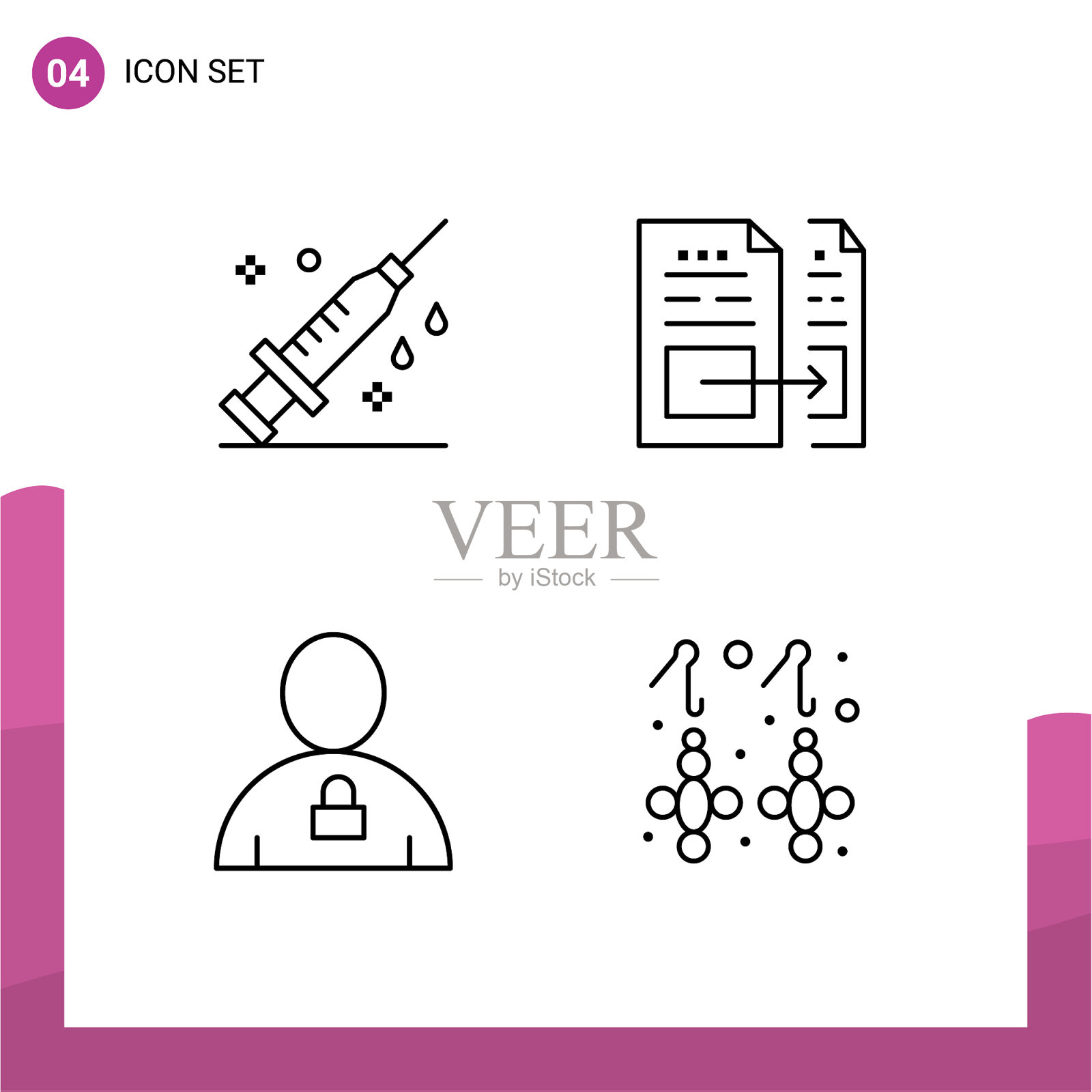 股票图标包4线标志和符号图标素材